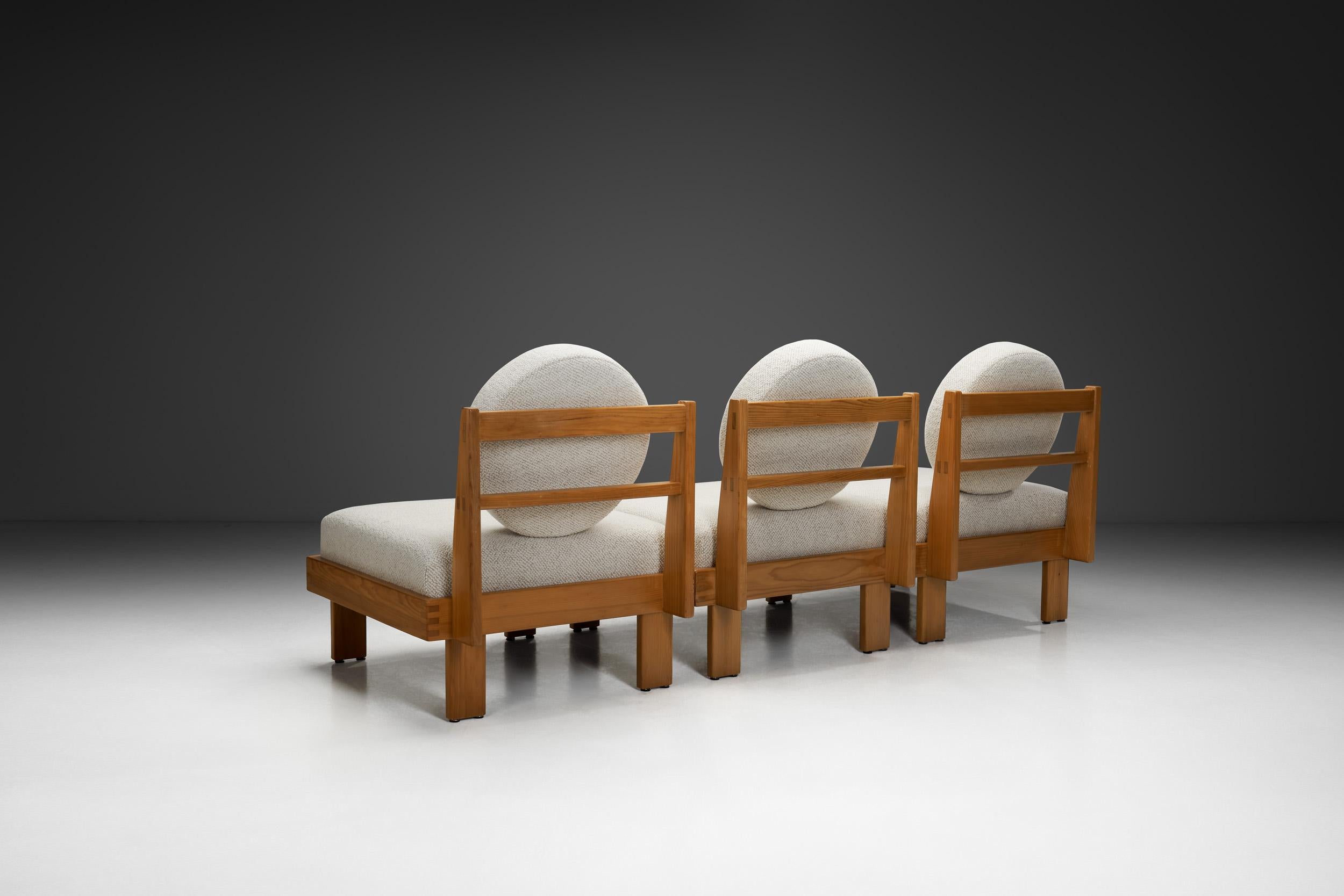 20ième siècle Ensemble de trois chaises longues modernes, Europe, milieu du 20e siècle en vente