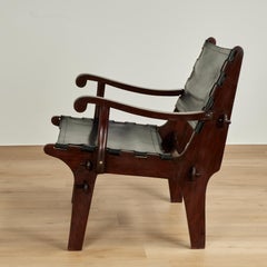 Set of Three Modern Rosewood Safari Chairs by Angel Pazmino