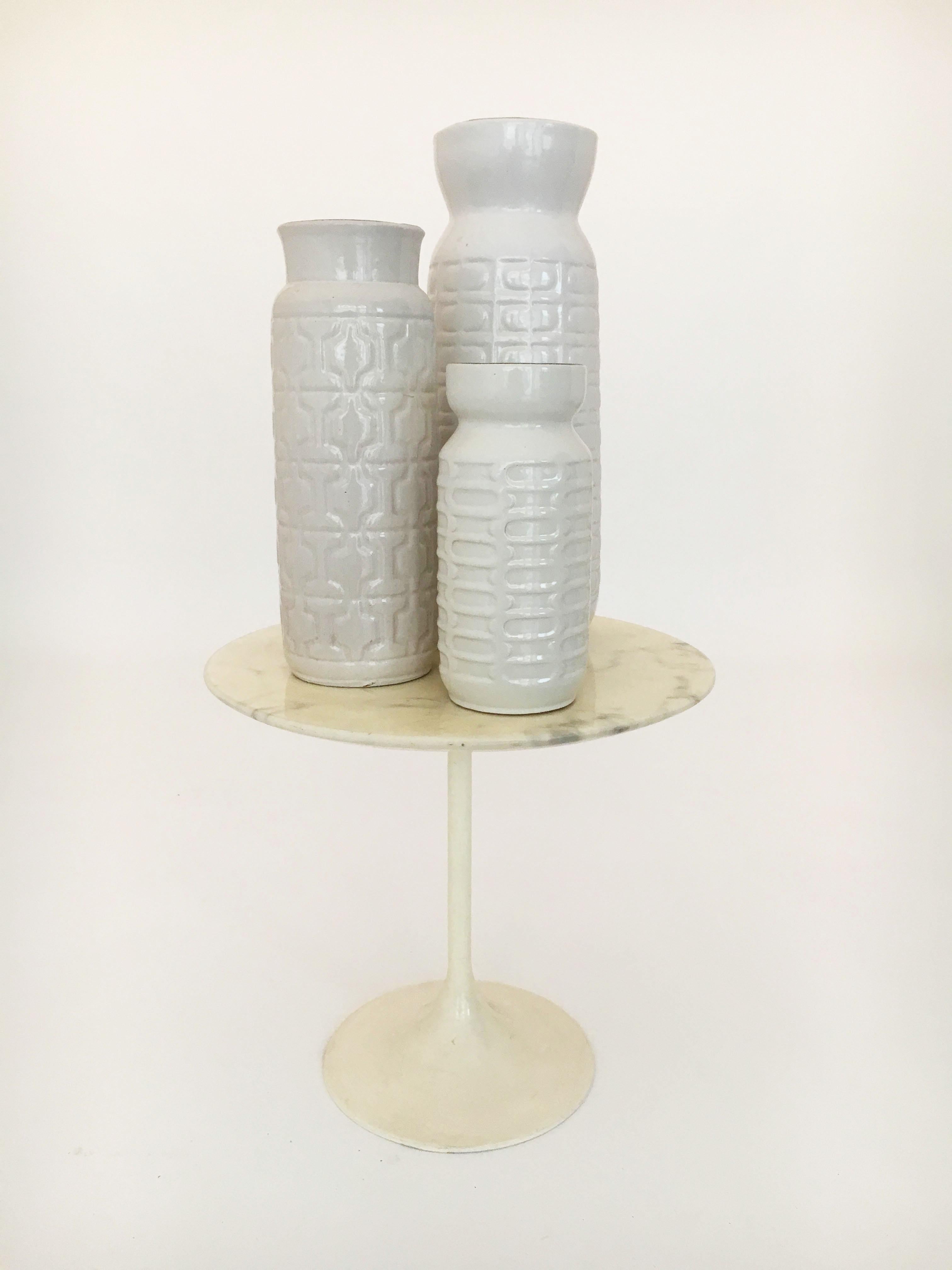 Set of Three Modernist Austrian Pottery Mid-Century Modern Vessels Vases For Sale 3
