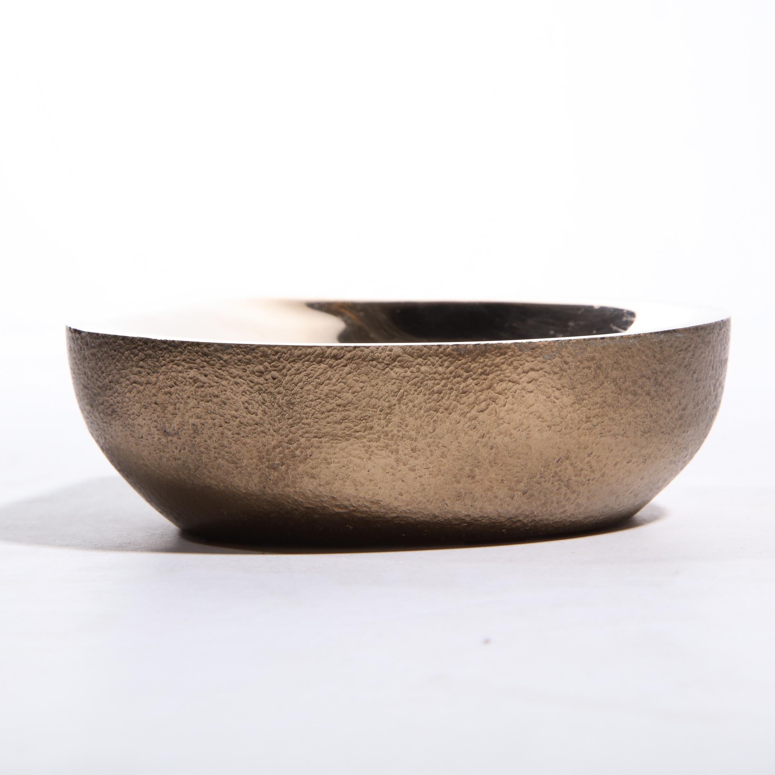 Set of Three Modernist Bronze Teardrop Form Bowls by Steven Haulenbeek 8