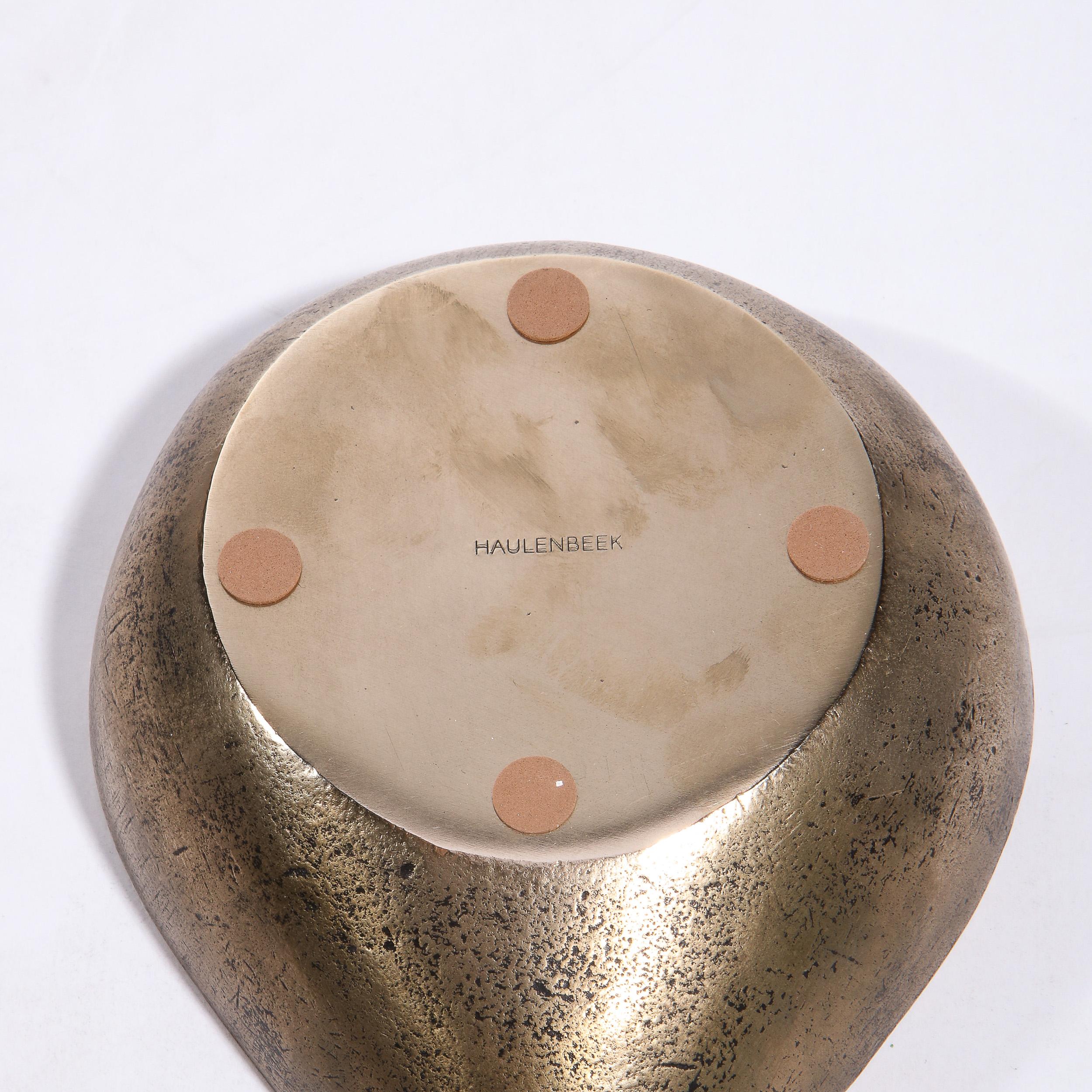 Set of Three Modernist Bronze Teardrop Form Bowls by Steven Haulenbeek 12