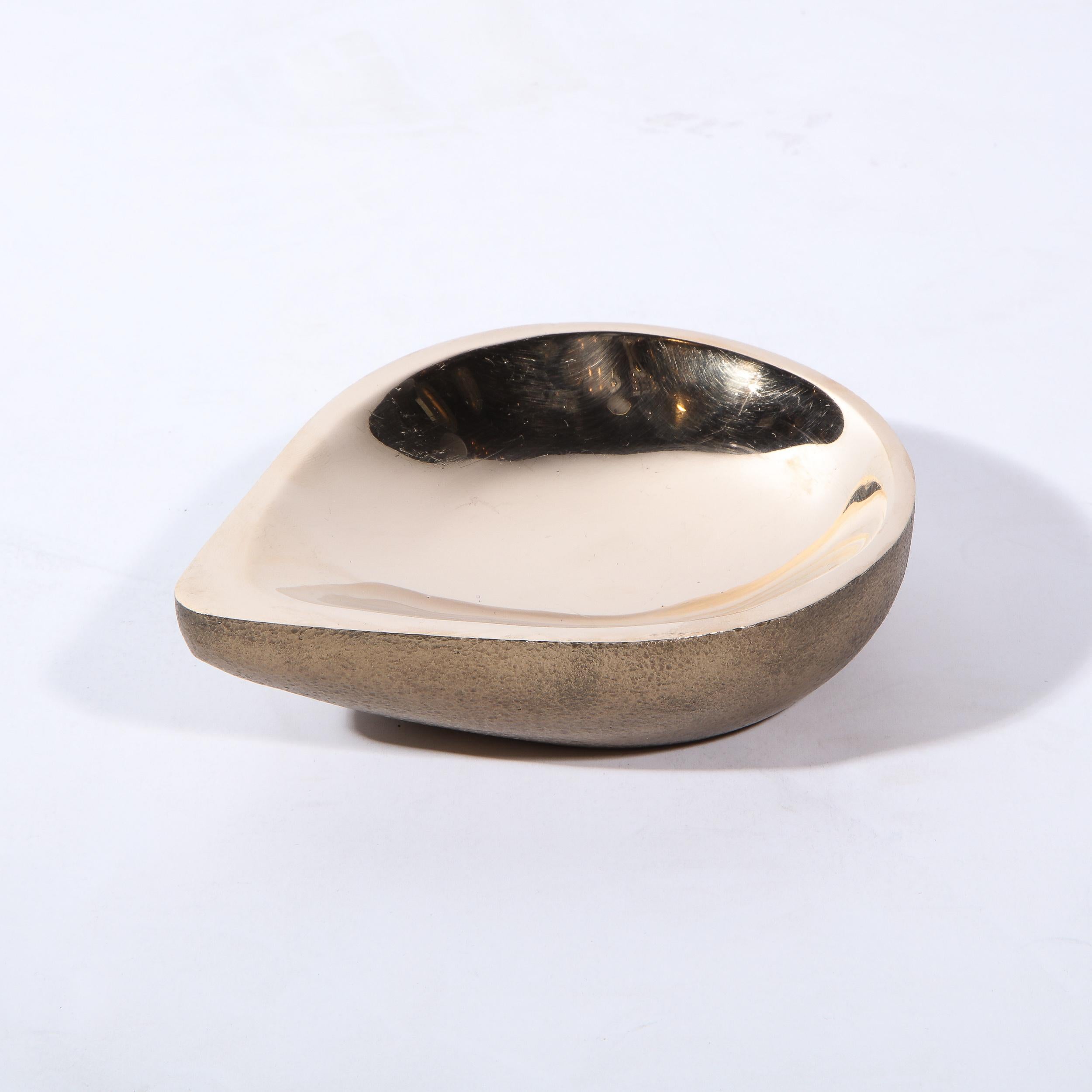 Set of Three Modernist Bronze Teardrop Form Bowls by Steven Haulenbeek In Excellent Condition In New York, NY