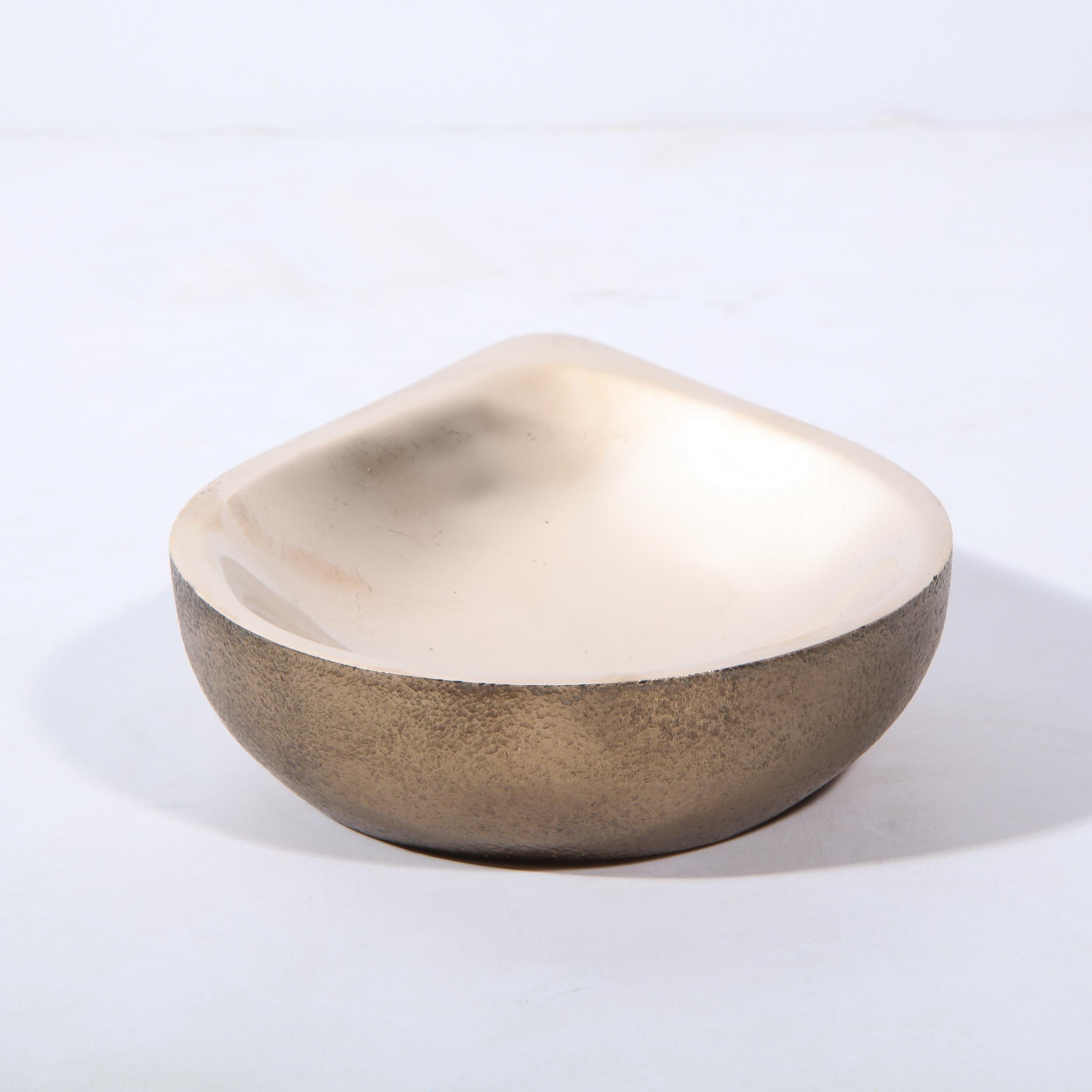 Set of Three Modernist Bronze Teardrop Form Bowls by Steven Haulenbeek 1