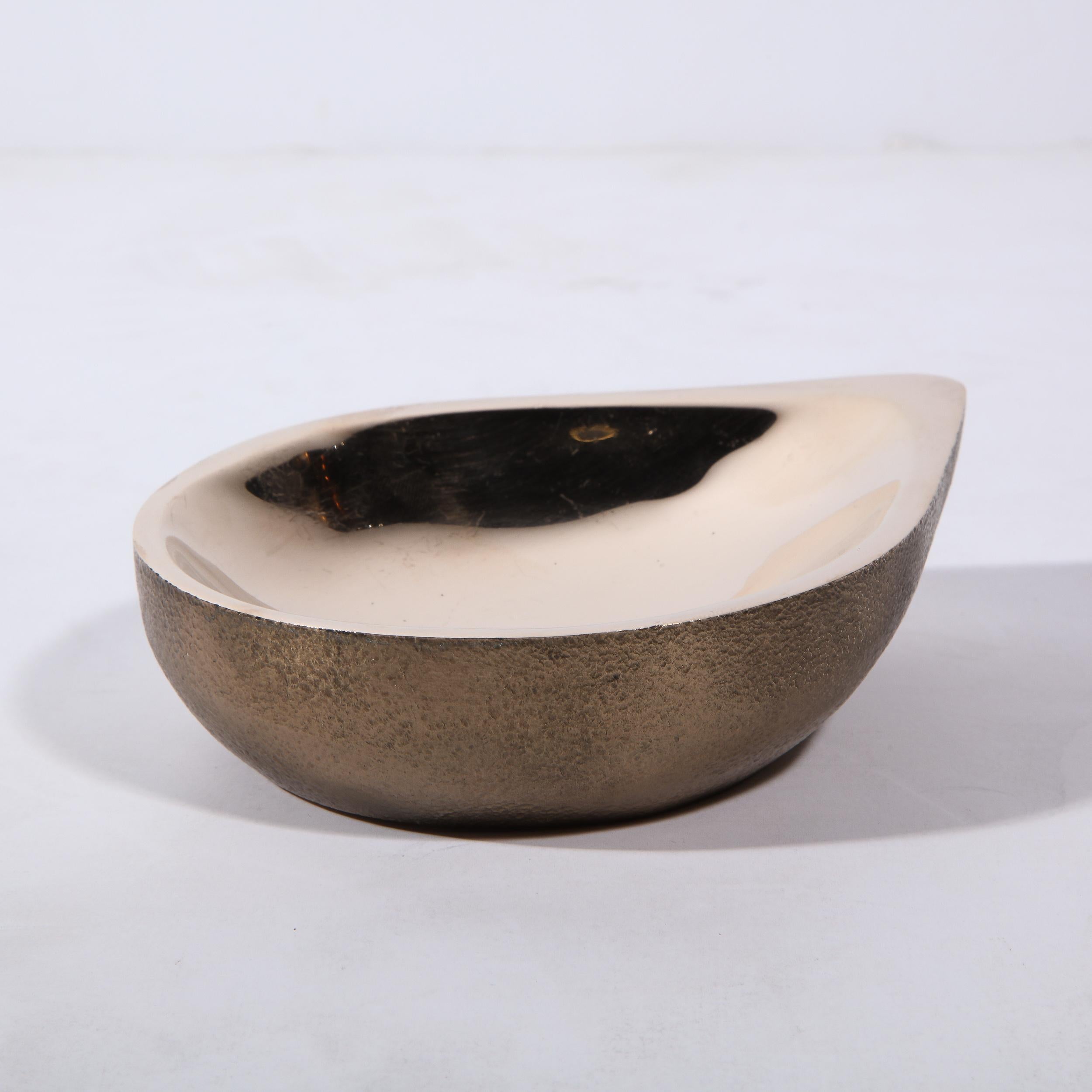 Set of Three Modernist Bronze Teardrop Form Bowls by Steven Haulenbeek 2