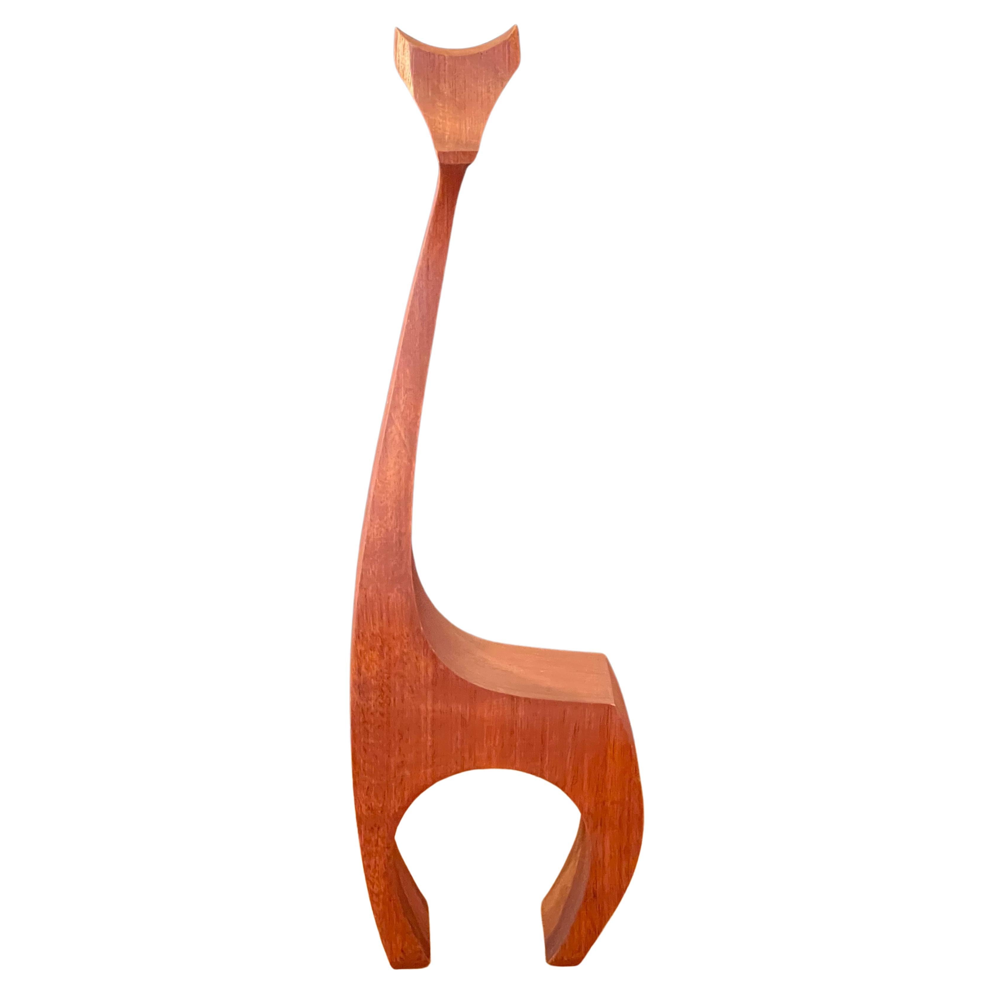 Mid-Century Modern Set of Three Modernist Giraffe Wood Sculptures by Del Zotto Studios For Sale