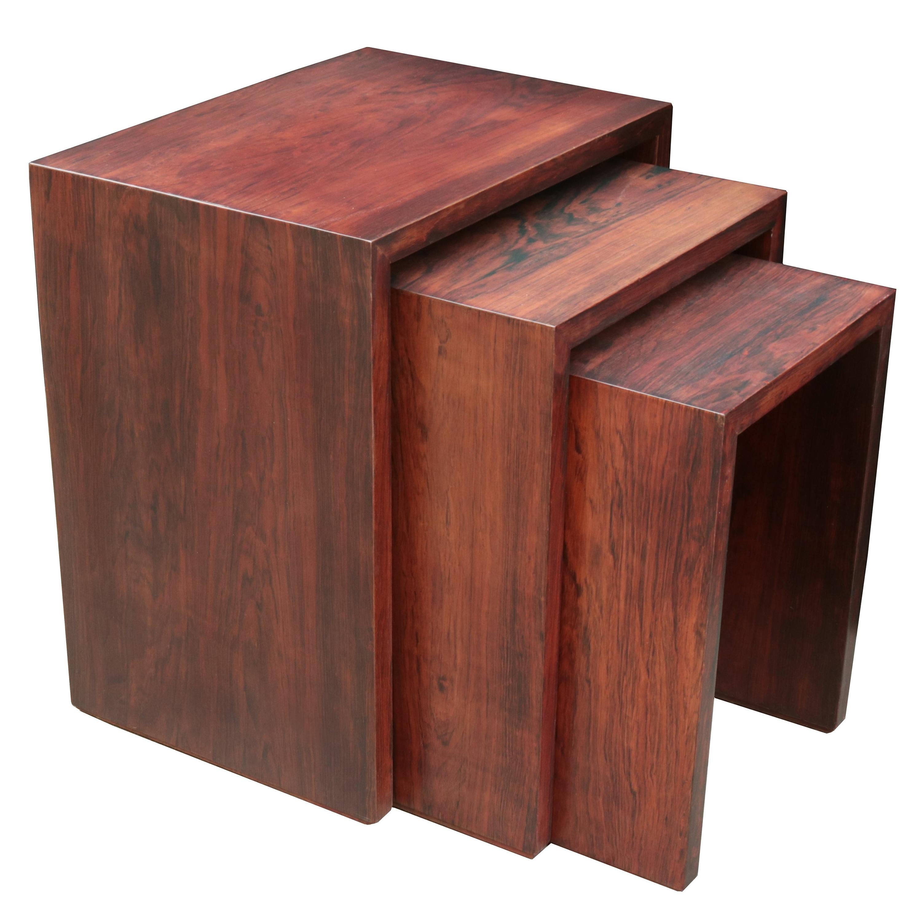 Set of Three Lacquered Nesting Tables at 1stDibs