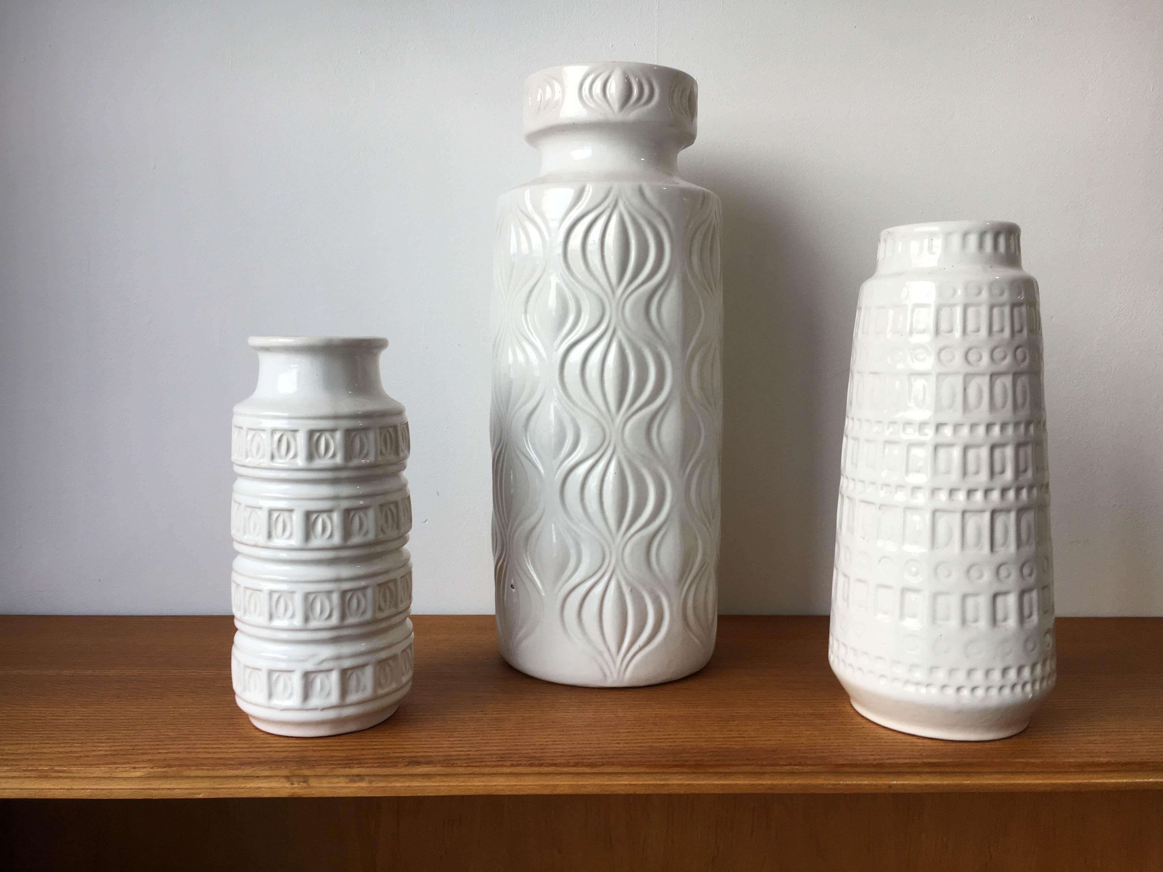 Ceramic Set of Three Modernist West German Pottery Mid-Century Modern Vessels or Vases For Sale