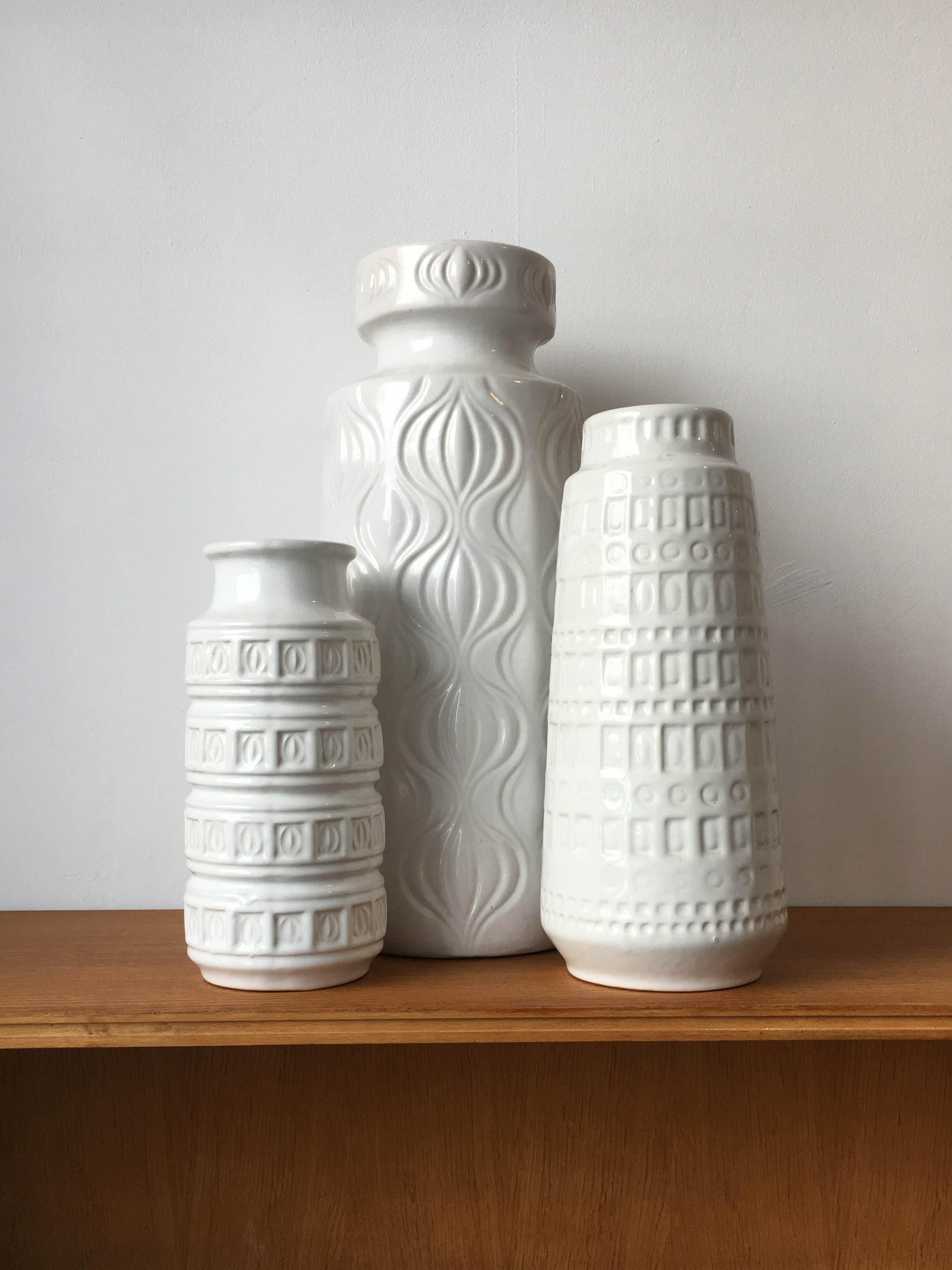 Set of Three Modernist West German Pottery Mid-Century Modern Vessels or Vases For Sale 4