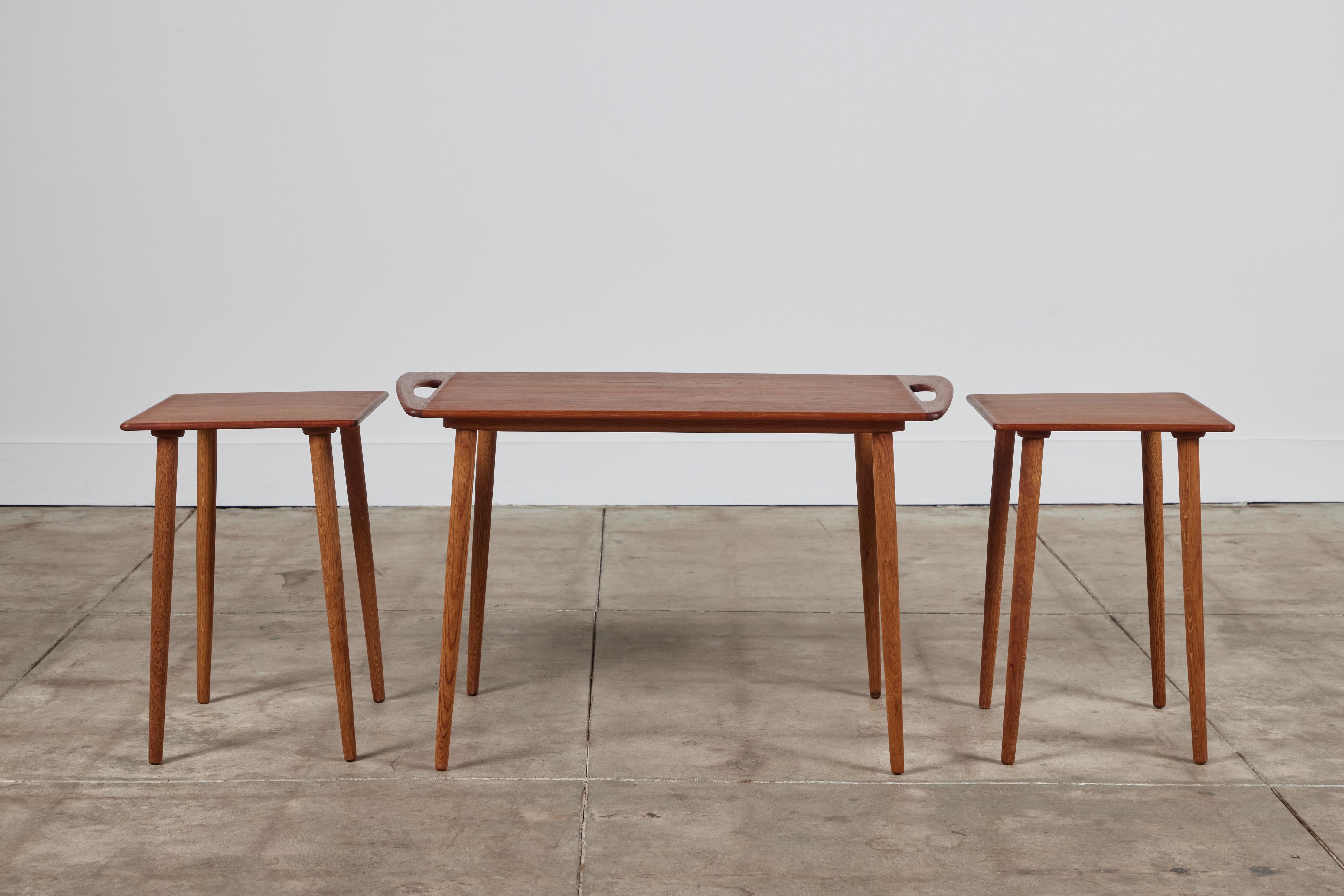 Teak Set of Three Mogens Kold Nesting Tables
