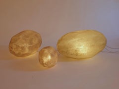 Set of three Moon Rock Lamps attributed to André Cazenave