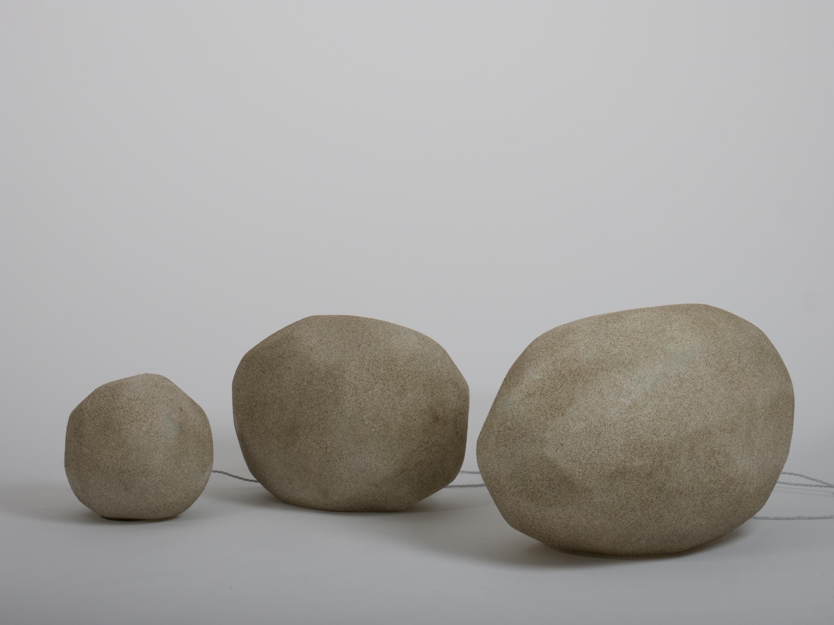 Italian Set of three Moon Rock Lamps attributed to André Cazenave For Sale