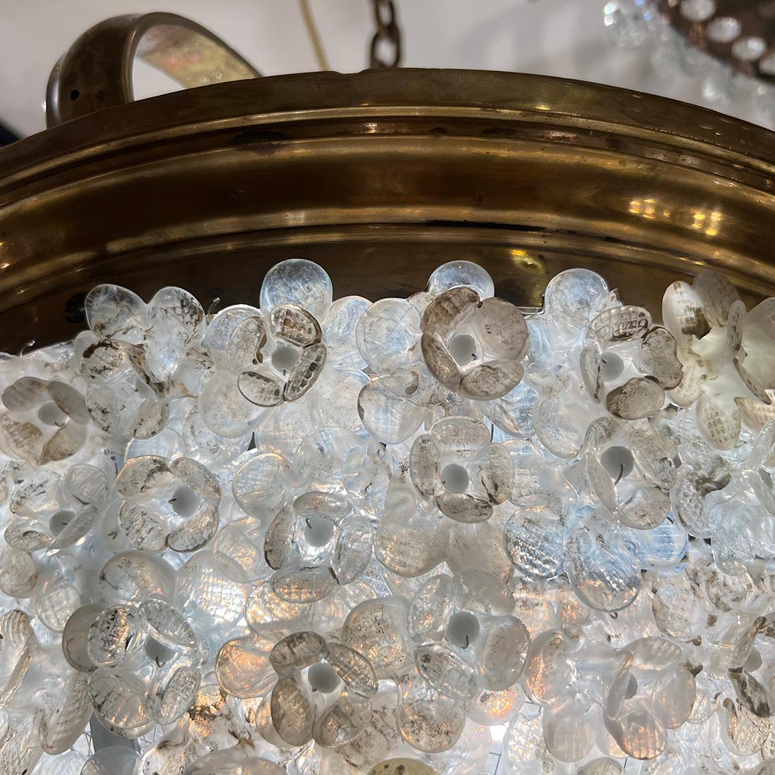 Murano Glass Set of Three Murano Flower Basket Lanterns. Sold Individually. For Sale