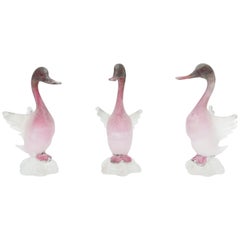 Set von drei Enten aus Muranoglas von Gino Cenedese, 1980er Jahre