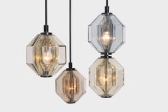 Set of three Murano Glass Pendants by Vinicio Vianello for Vistosi, Italy, 1957