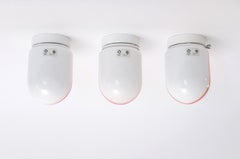 Juego de tres apliques de cristal de Murano, apliques italianos de Renato Toso para Leucos