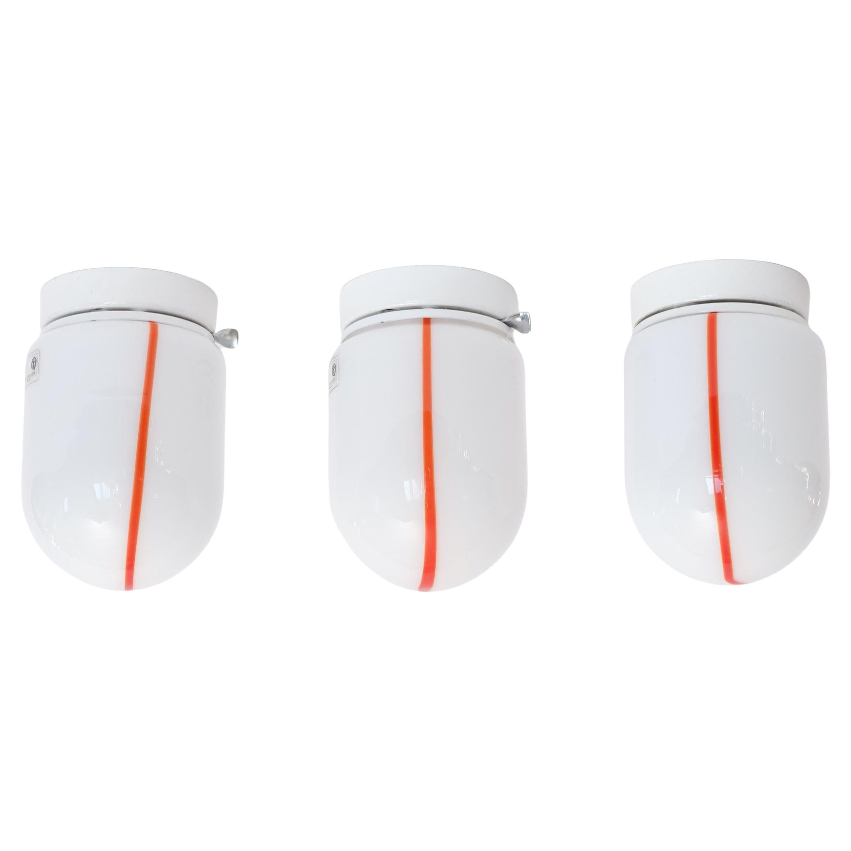 Set Of Three Murano Glass Ceiling Lights or Sconces By Renato Toso For Leucos For Sale