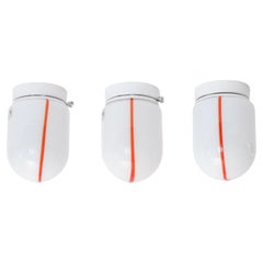 Juego de tres apliques de cristal de Murano, apliques italianos de Renato Toso para Leucos