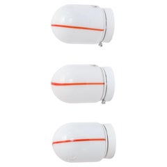 Set Of Three Murano Glass Sconces, Italian Wall Lights By Renato Toso For Leucos