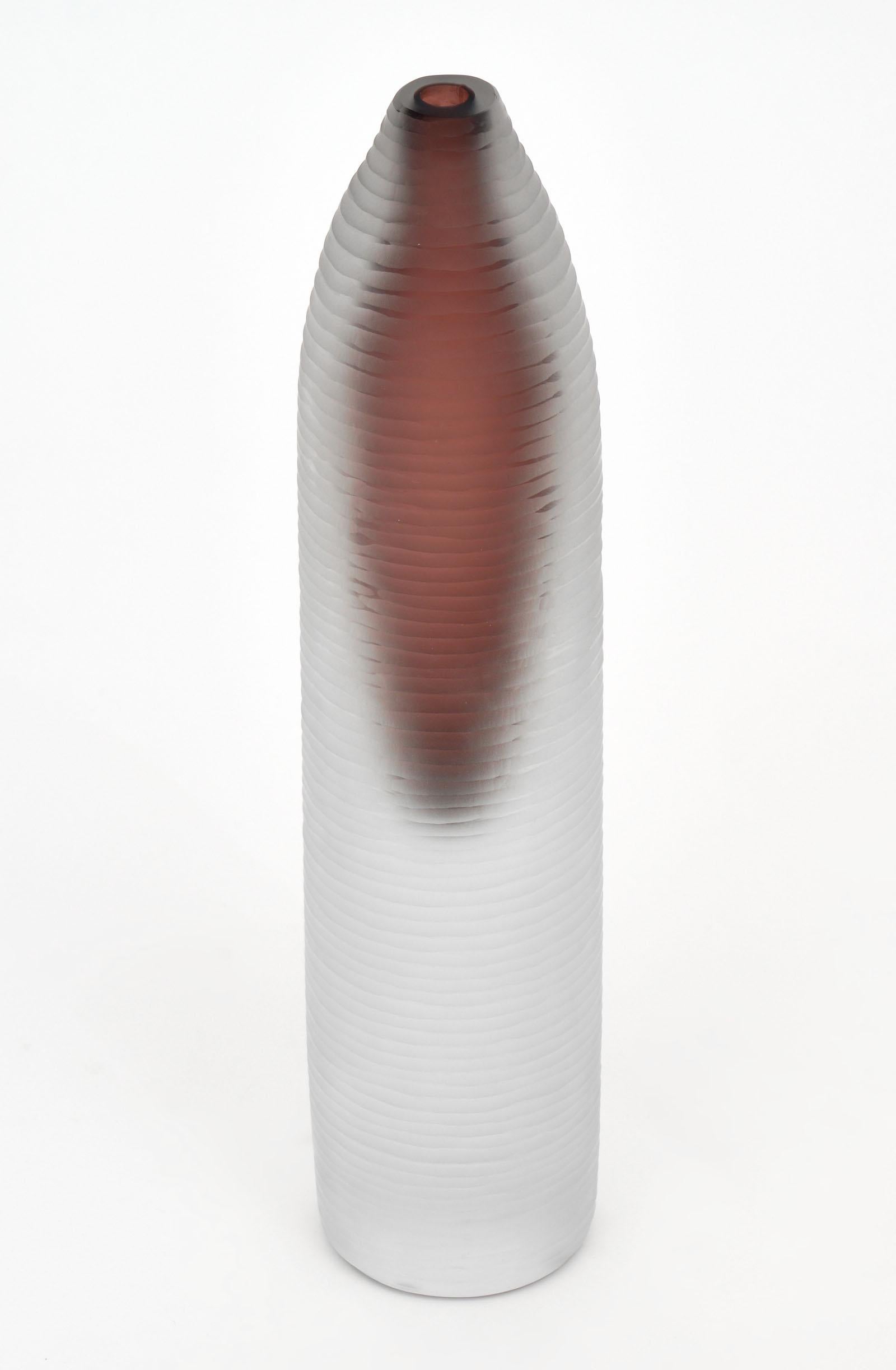 Italian Set of Three Murano Glass “Voda” Vases For Sale