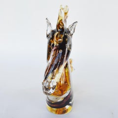 Set of Three Murano Horses Head Sculptures by Sergio Costantini, 1980s