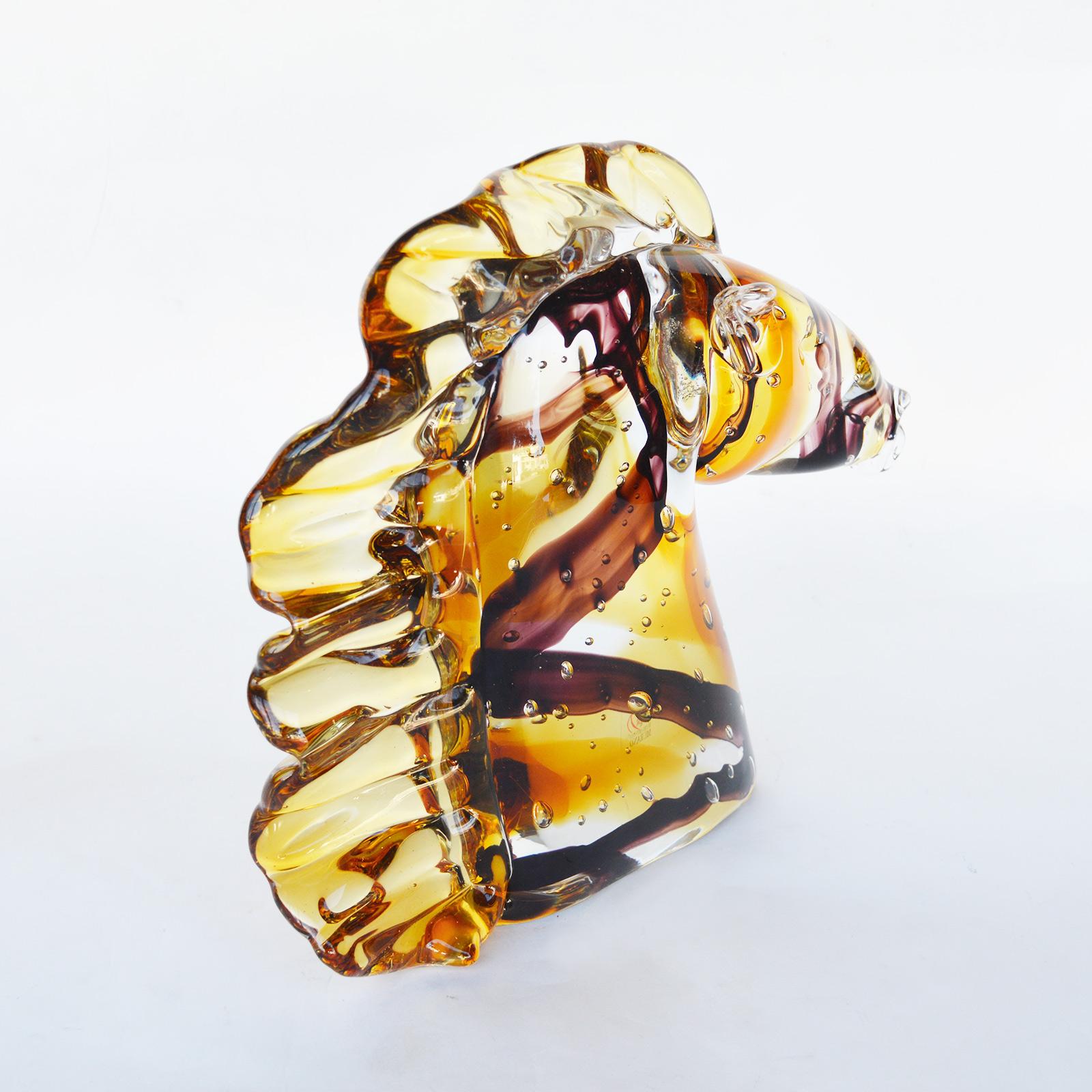 Set of Three Murano Horses Head Sculptures by Sergio Costantini, 1980s In Excellent Condition For Sale In Los Angeles, CA