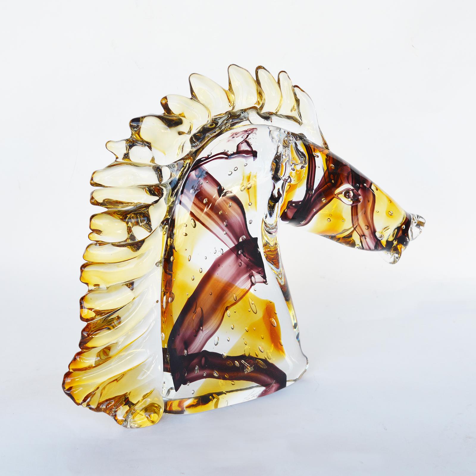 Set of Three Murano Horses Head Sculptures by Sergio Costantini, 1980s For Sale 1