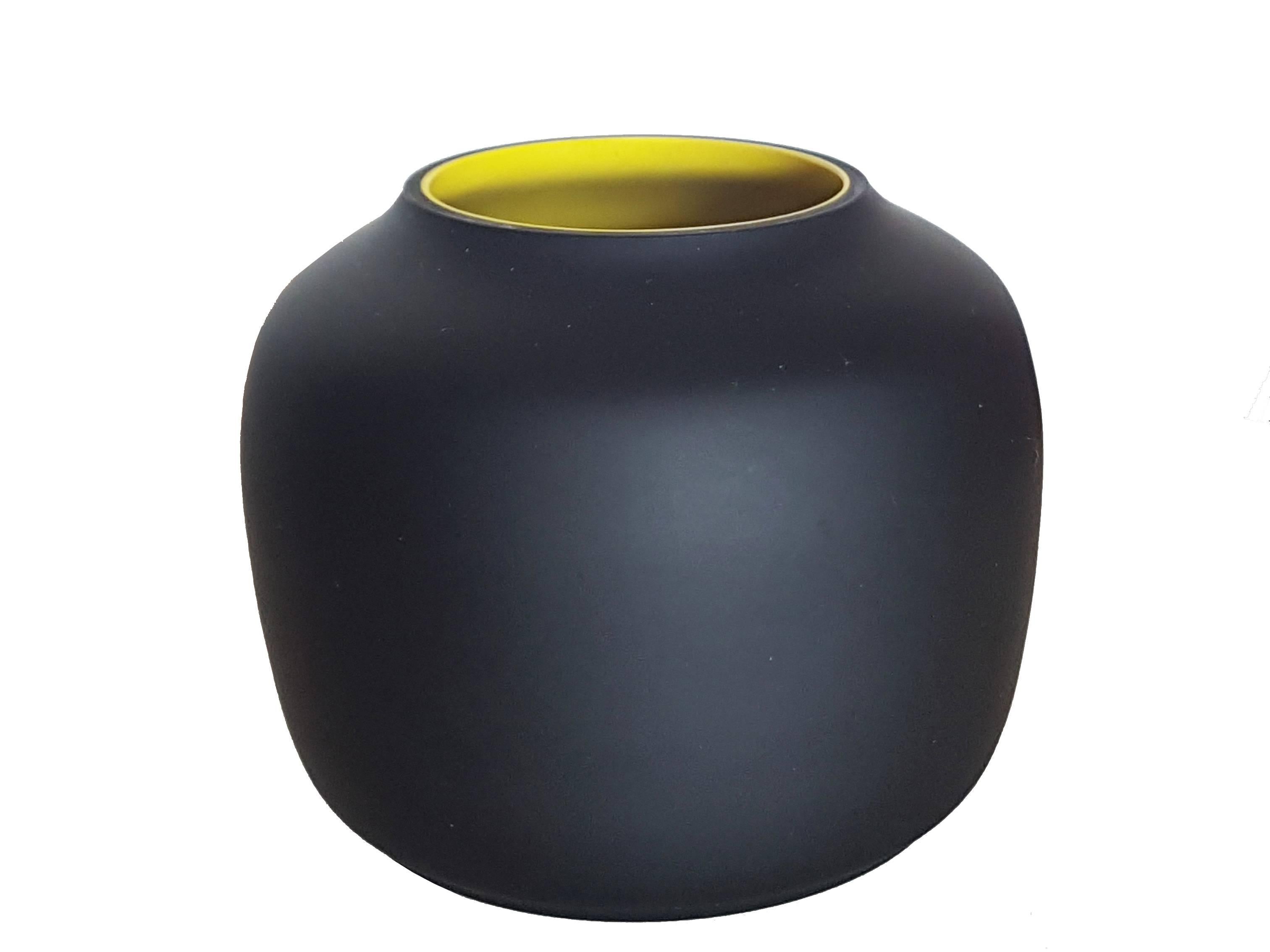 black and yellow vase