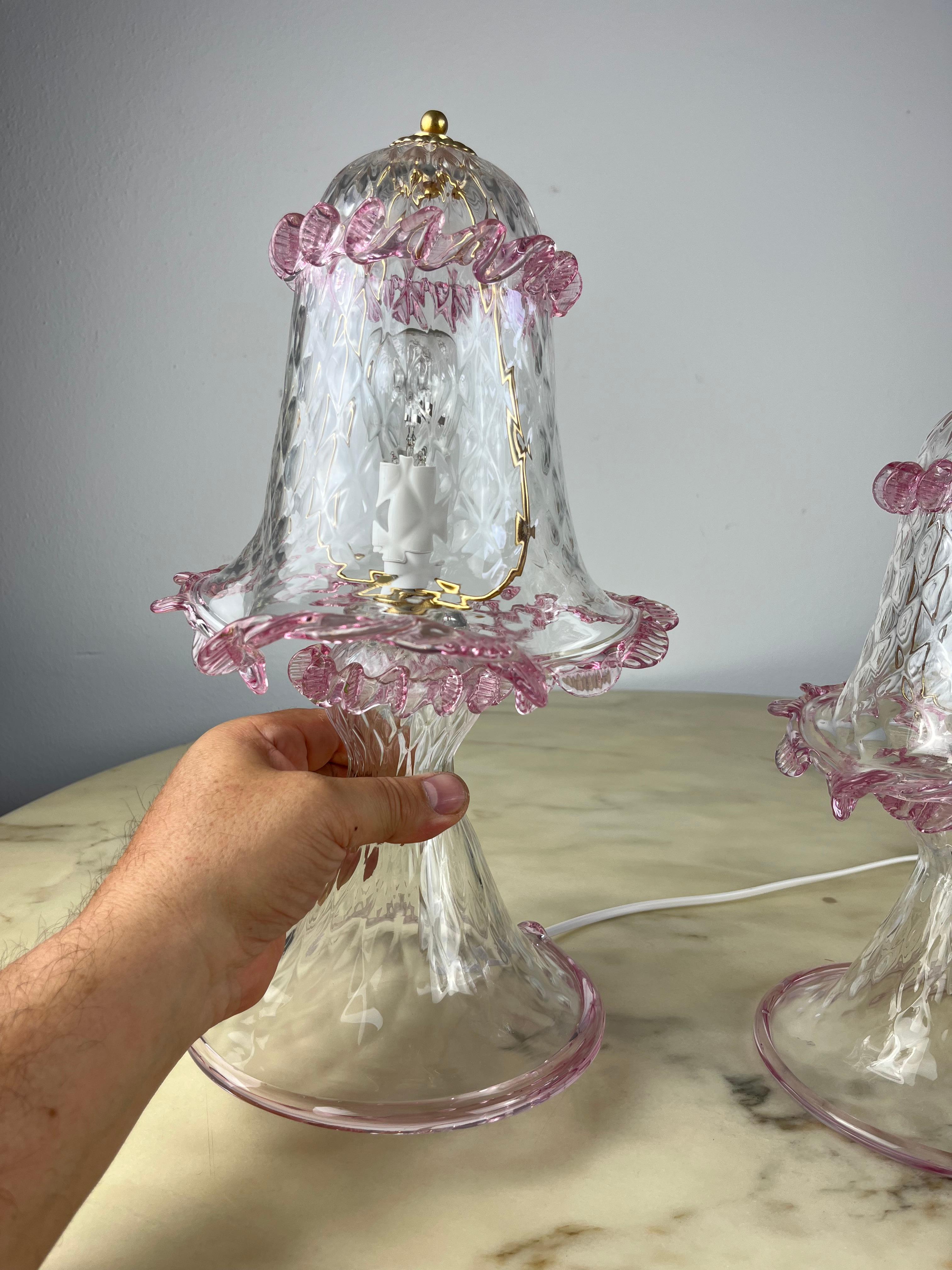 Set of Three Murano Lamps, Italy, 1980s For Sale 4