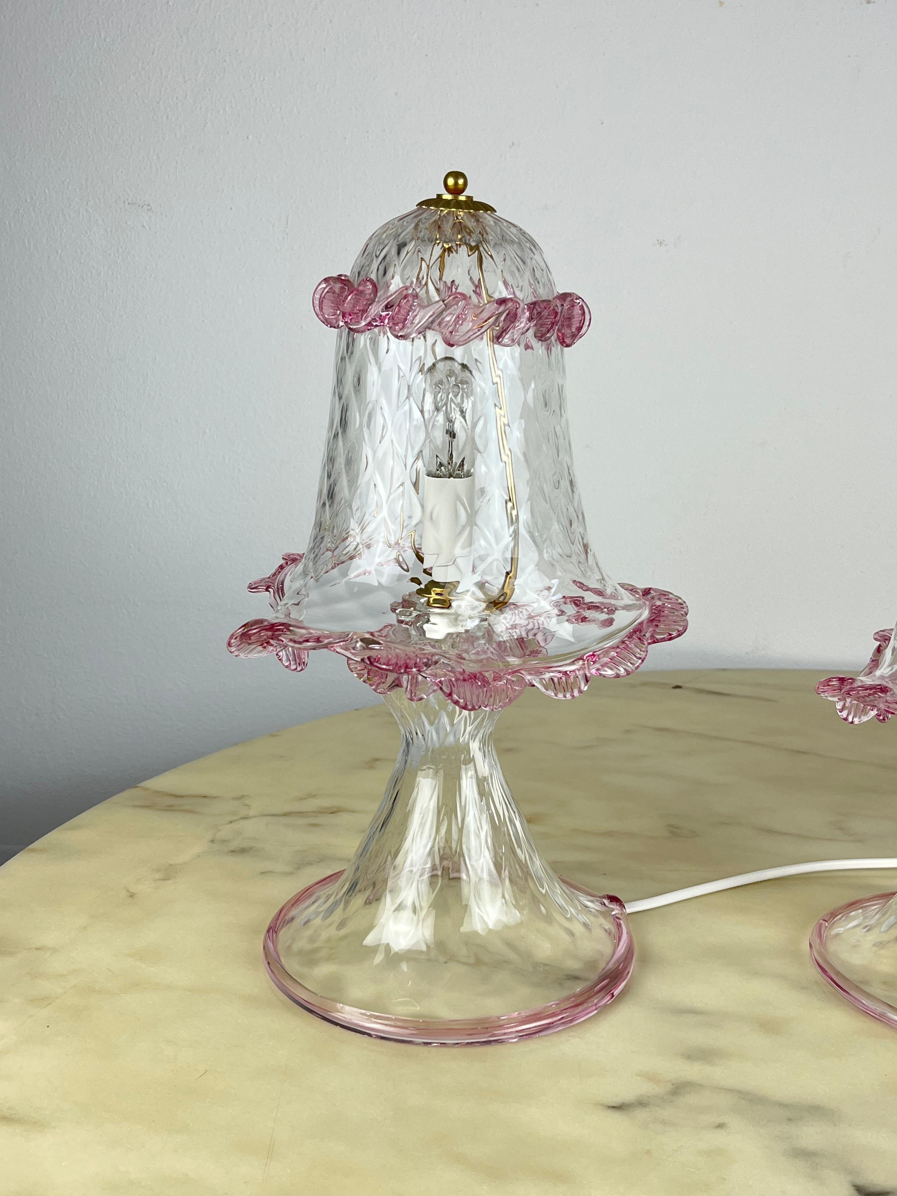 Set of Three Murano Lamps, Italy, 1980s In Good Condition For Sale In Palermo, IT