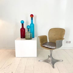 Set of Three Murano Multicolored Blown Glass Bottle Vases Italian Modern, 2000s