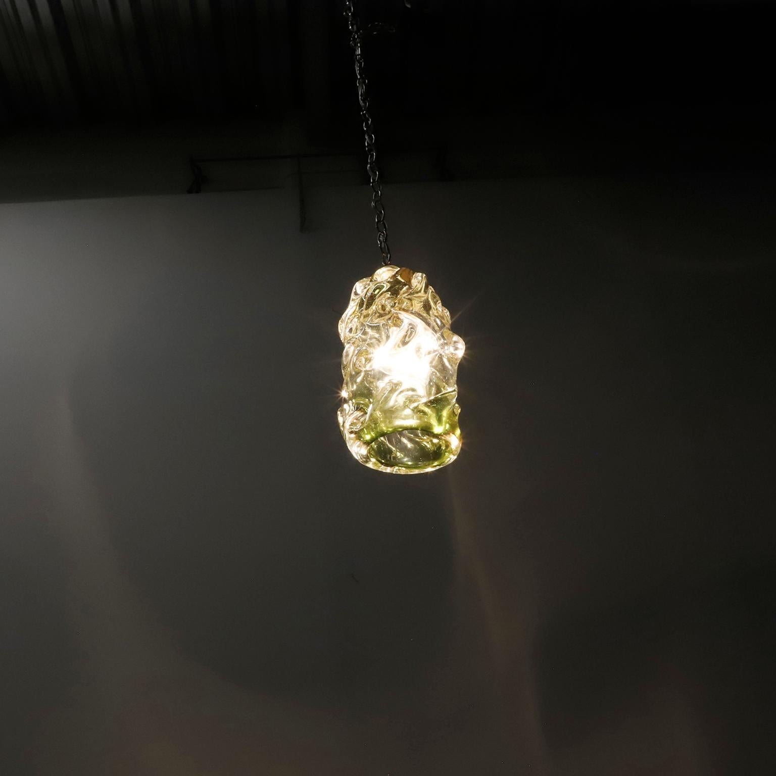 Mid-Century Modern Set of Three Murano Pendant Lights For Sale