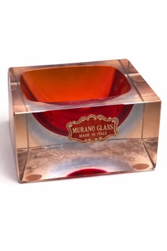 Set di tre ciotole in vetro di Murano Glass Sommerso di Flavio Poli per Seguso, Italia, anni '50