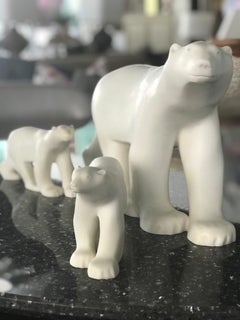 Set of Three Museum of Modern Art Polar Bear Sculptures by Francois Pompon