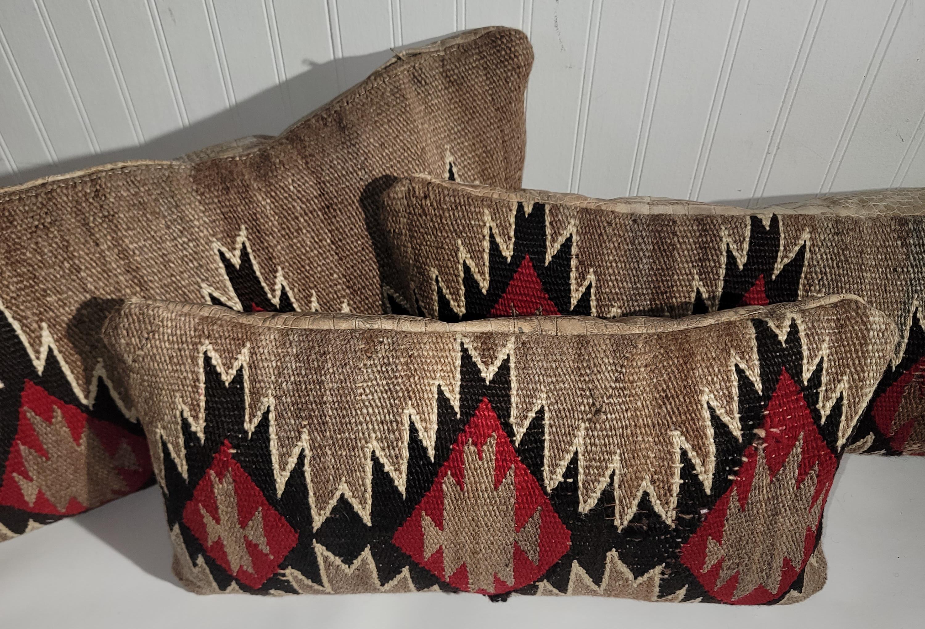 Mid-20th Century Set of Three Navajo Eye Dazzler Pillows  For Sale