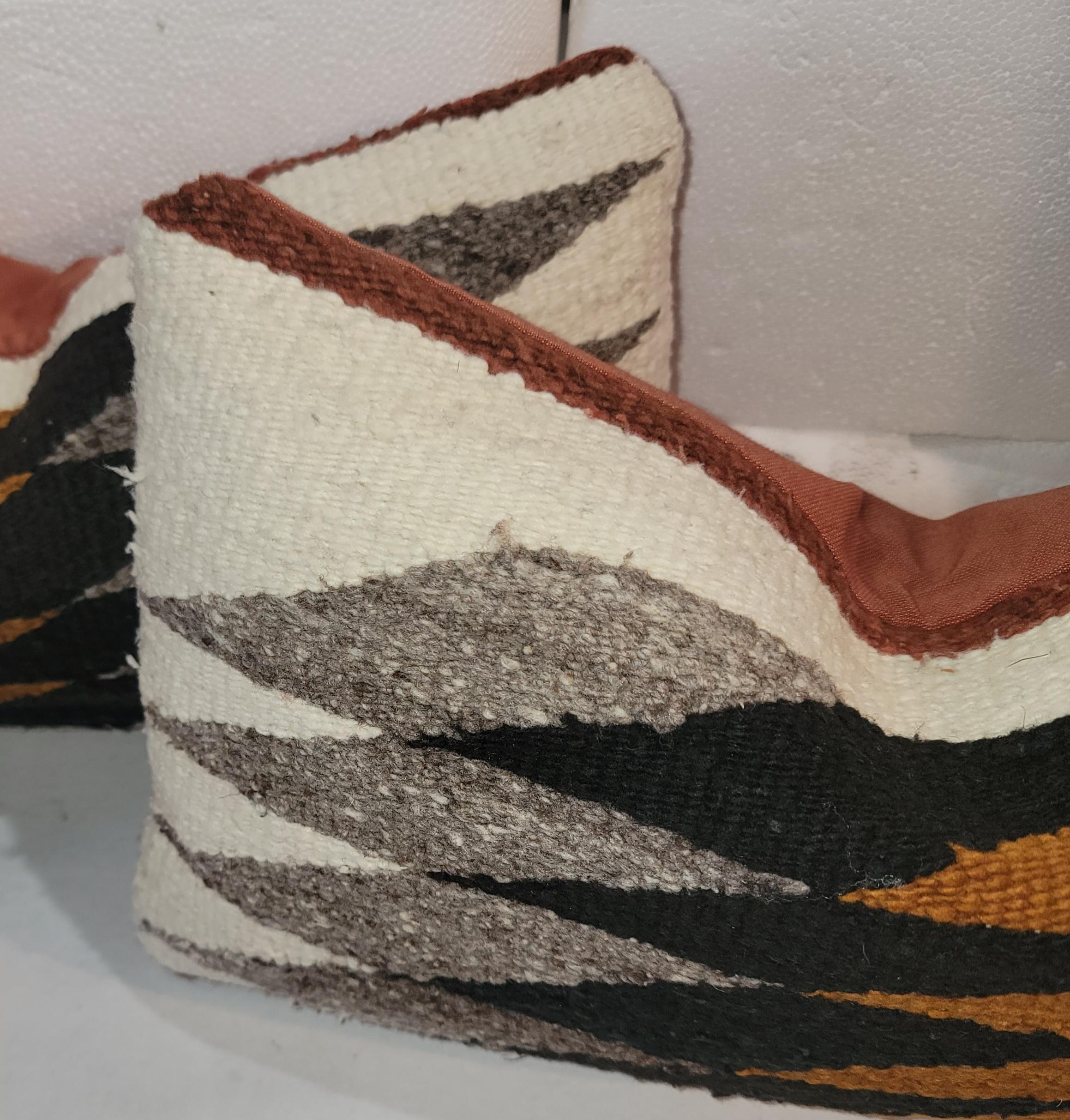 Mid-20th Century Set of Three Navajo Jigsaw Kidney pillows  For Sale