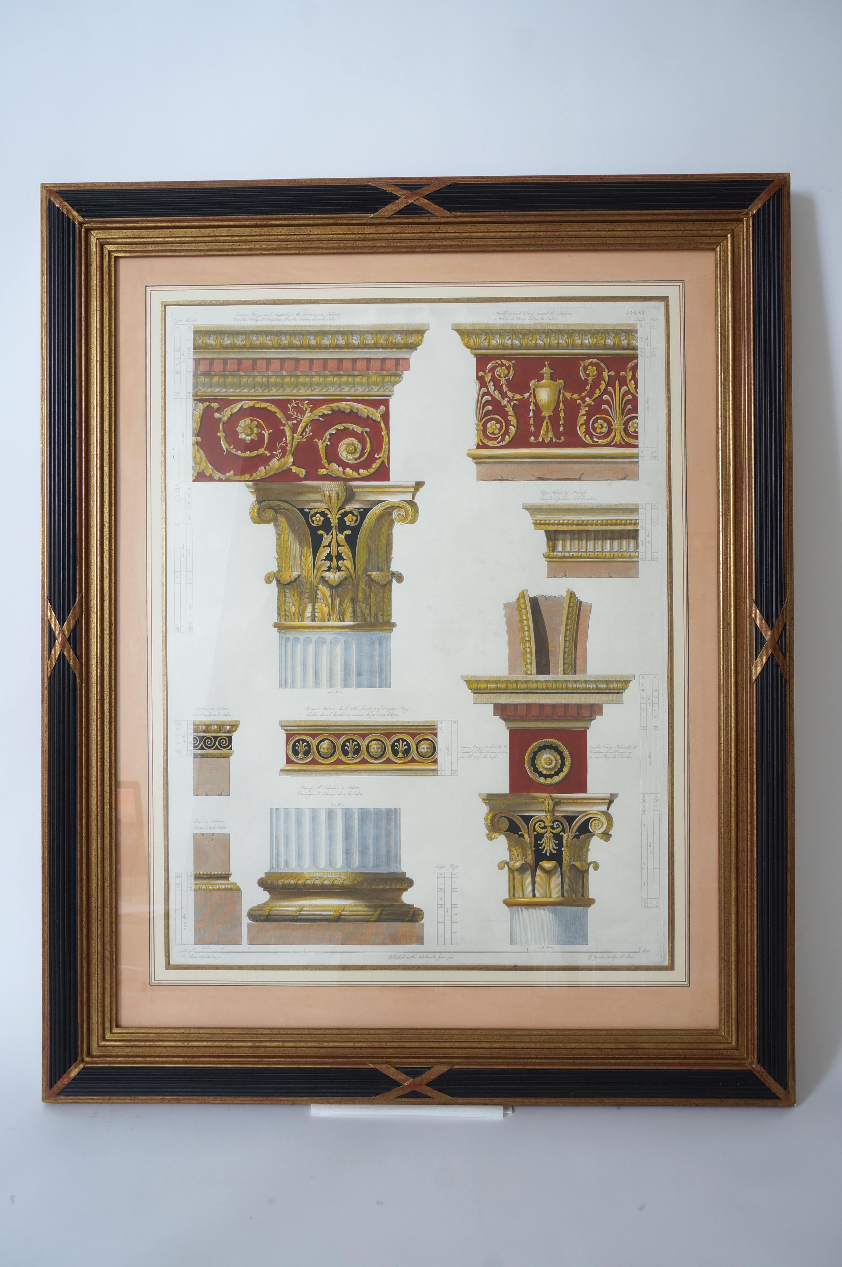 Set of Three Neoclasssical Architectural Prints In Good Condition For Sale In West Palm Beach, FL