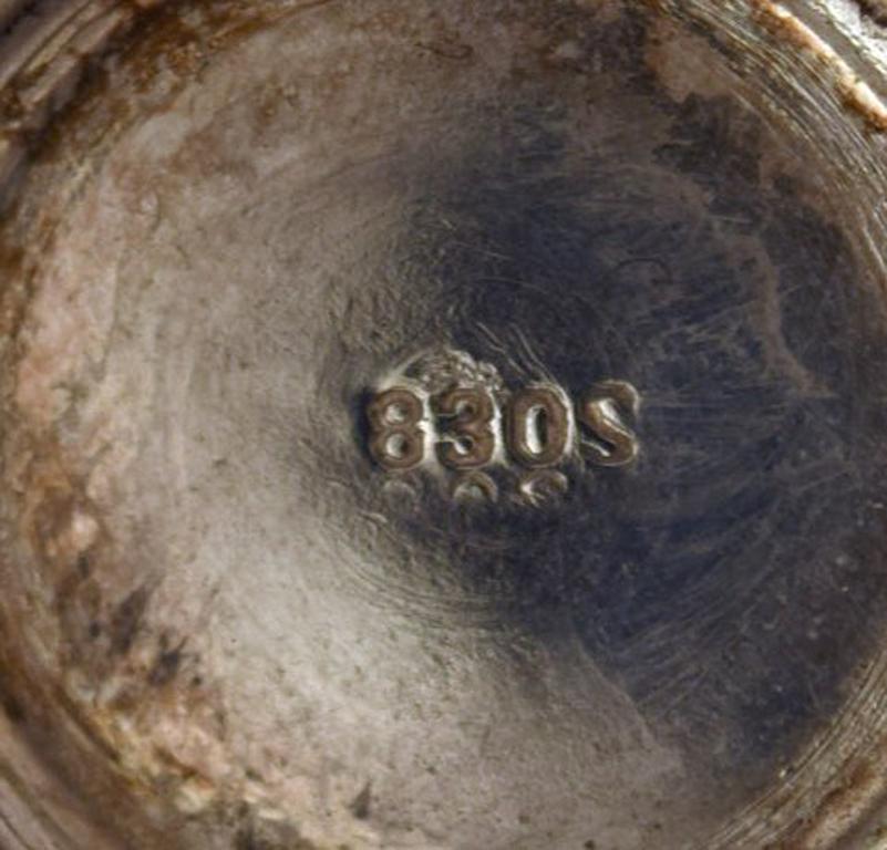 20ième siècle Ensemble de 3 carafes à sucre néo-rococo en argent d'Europe du Nord, début du 20e siècle en vente