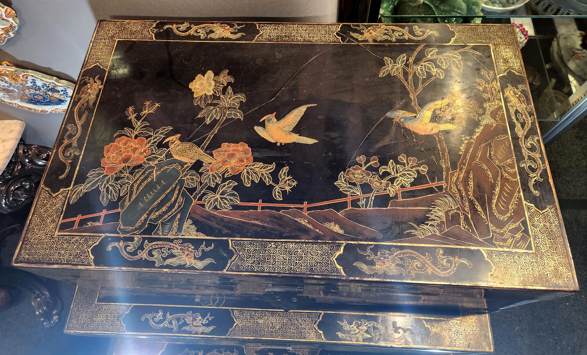 Other Set of Three Nested Chinese Ebonized Trunks For Sale