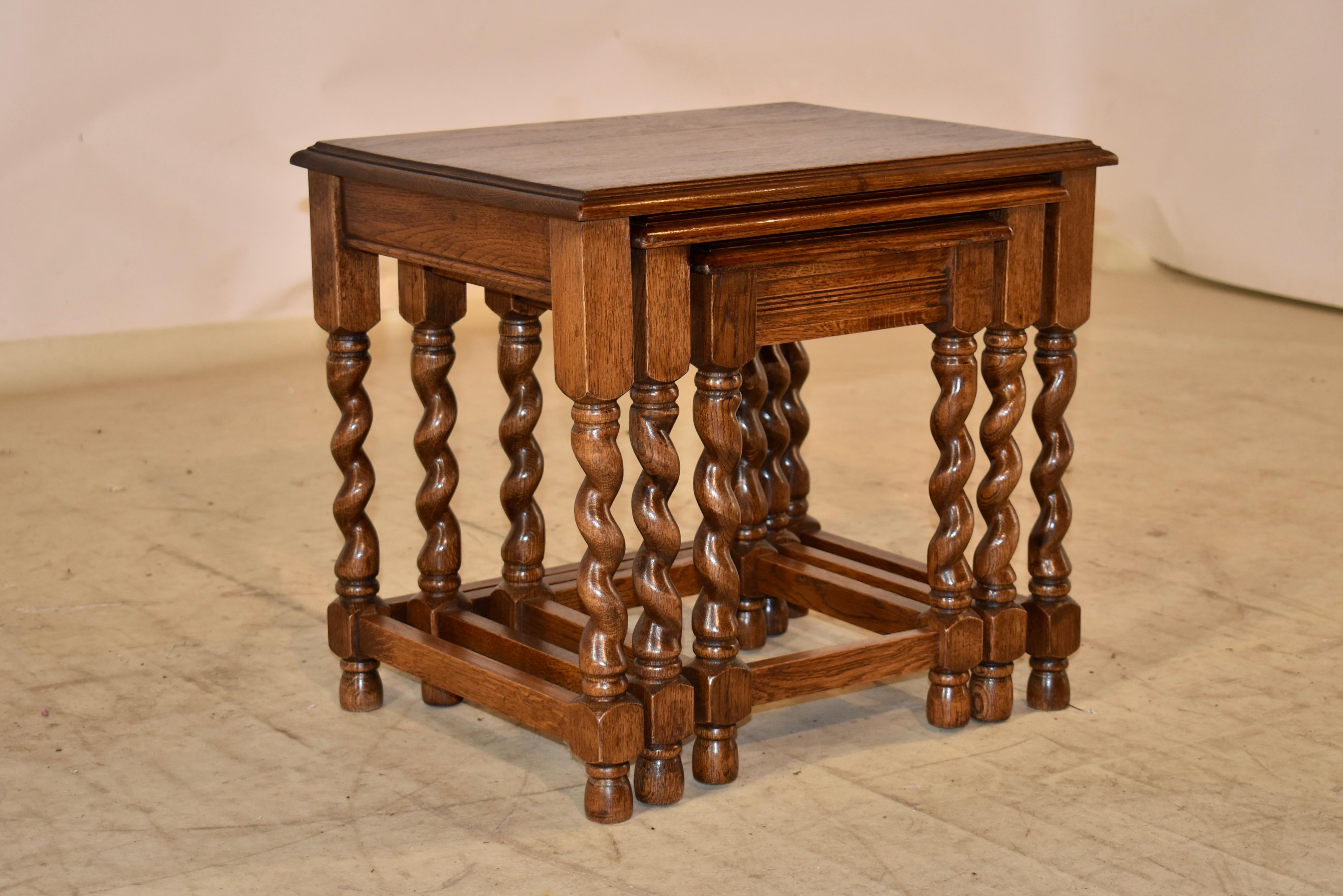 Edwardian Set of Three Nesting Side Tables, Circa 1900 For Sale
