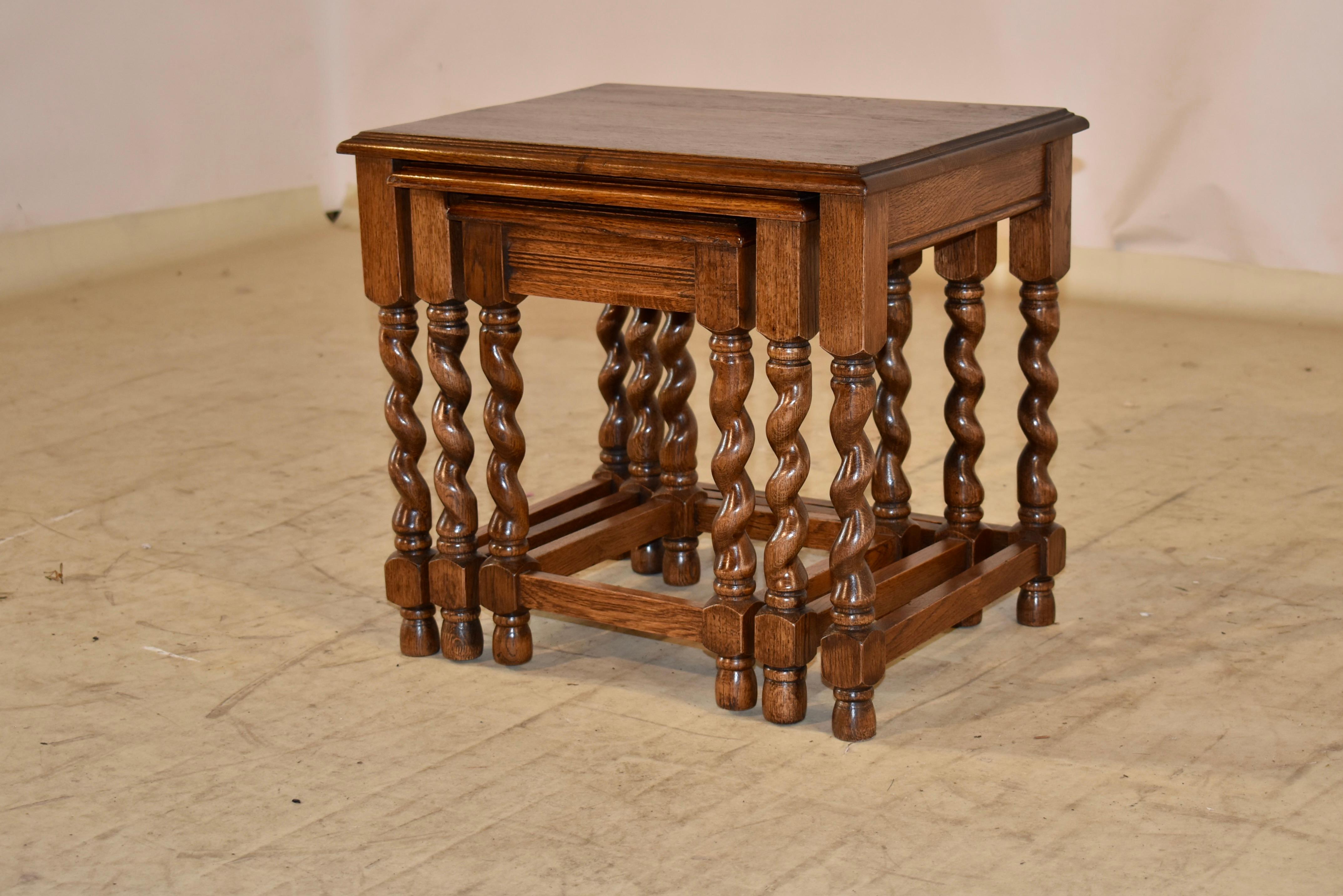 English Set of Three Nesting Side Tables, Circa 1900 For Sale