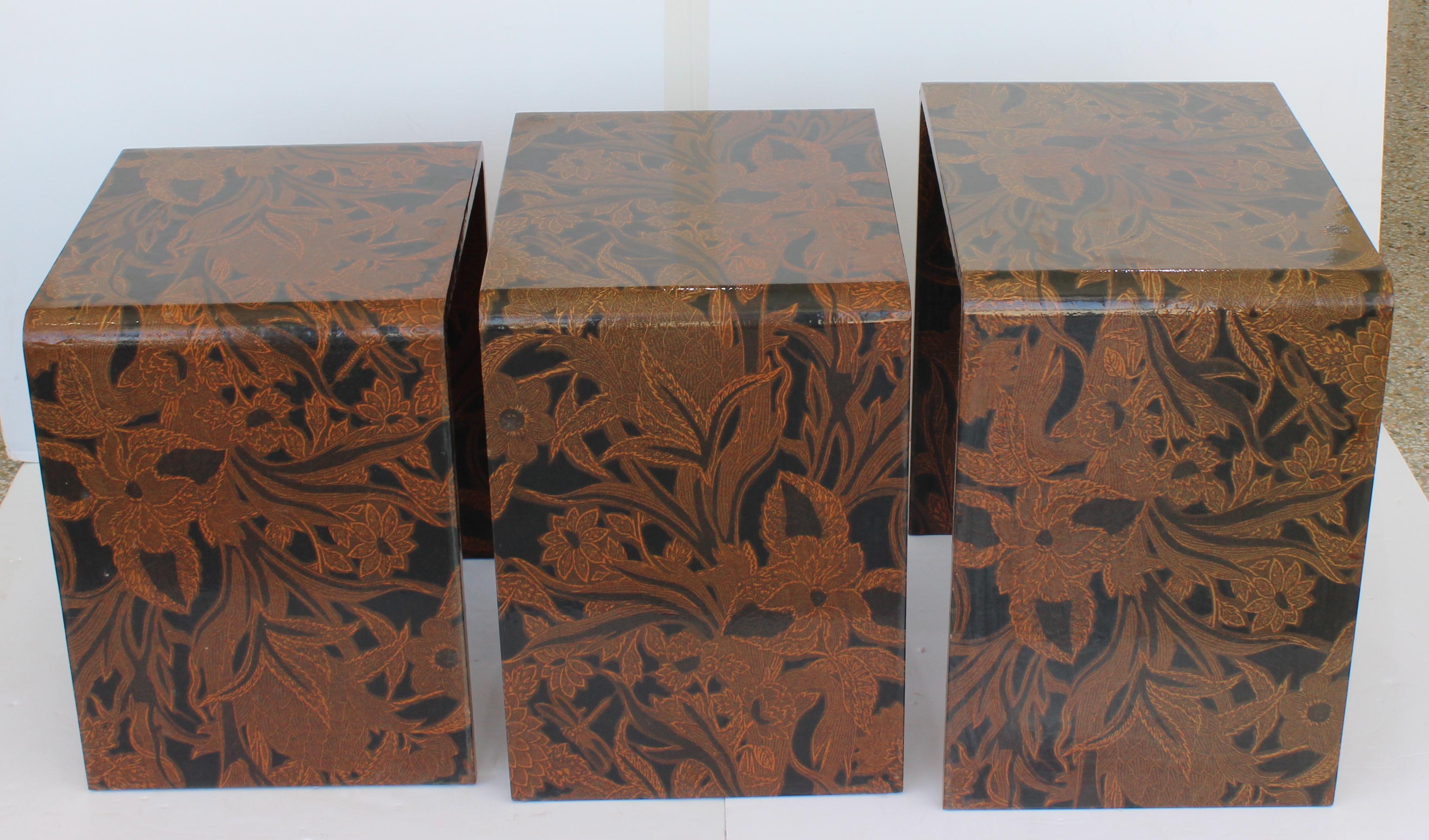 Asian Set of Three Nesting Table by Rae Kasian