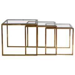 Ensemble de trois tables gigognes, 1970S, Attribué à Romeo Rega - Prod. Par Nazaret