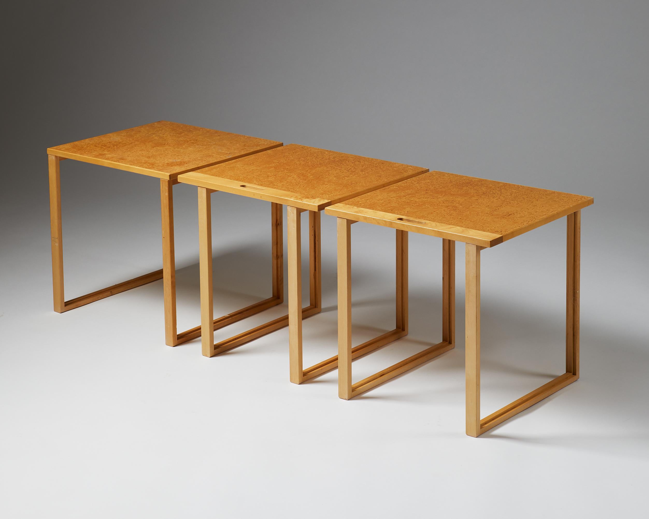 20th Century Set of Three Nesting Tables, Anonymous For Sale