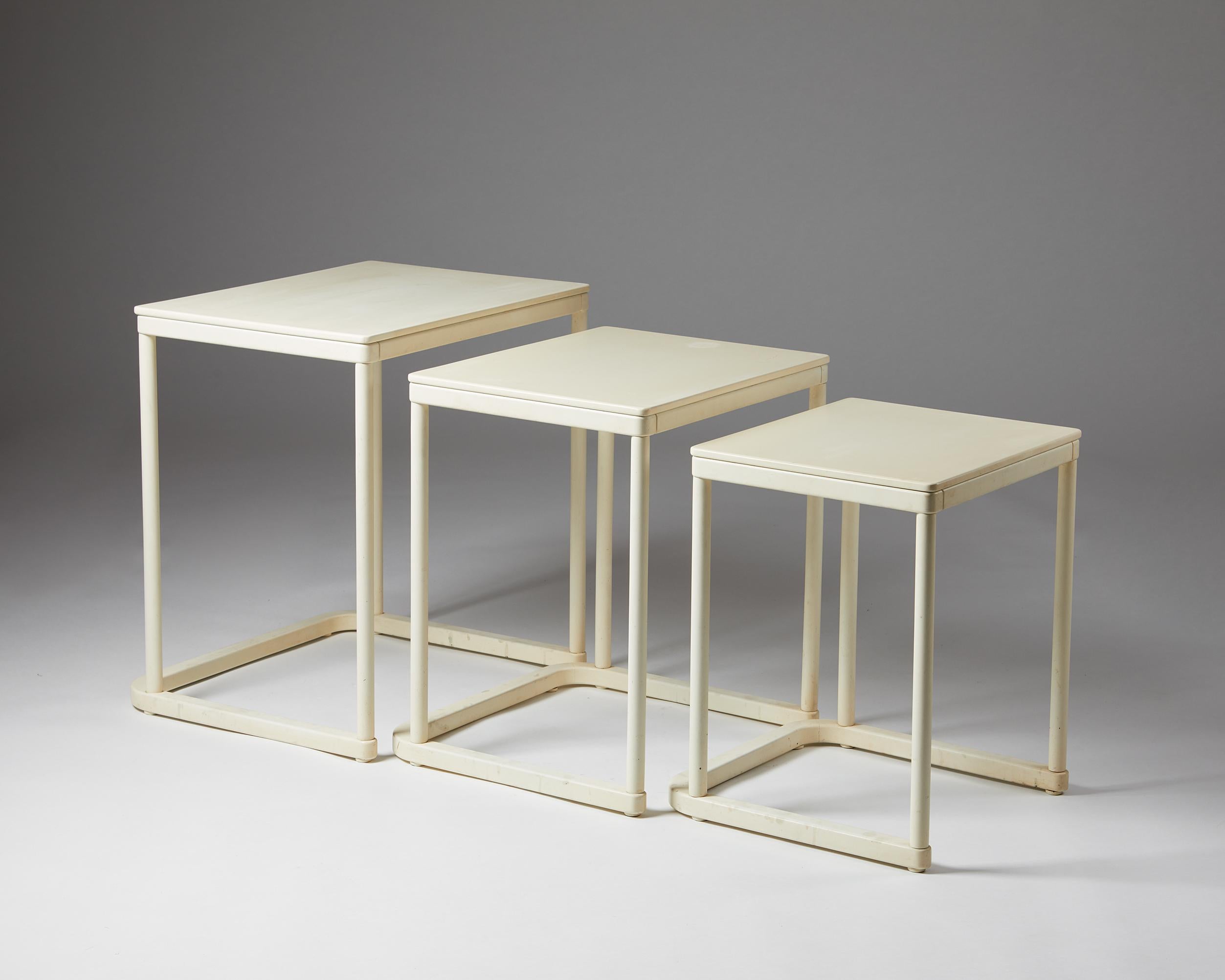 Set of Three Nesting Tables, Anonymous for Thonet, Germany, 1960s In Good Condition In Stockholm, SE
