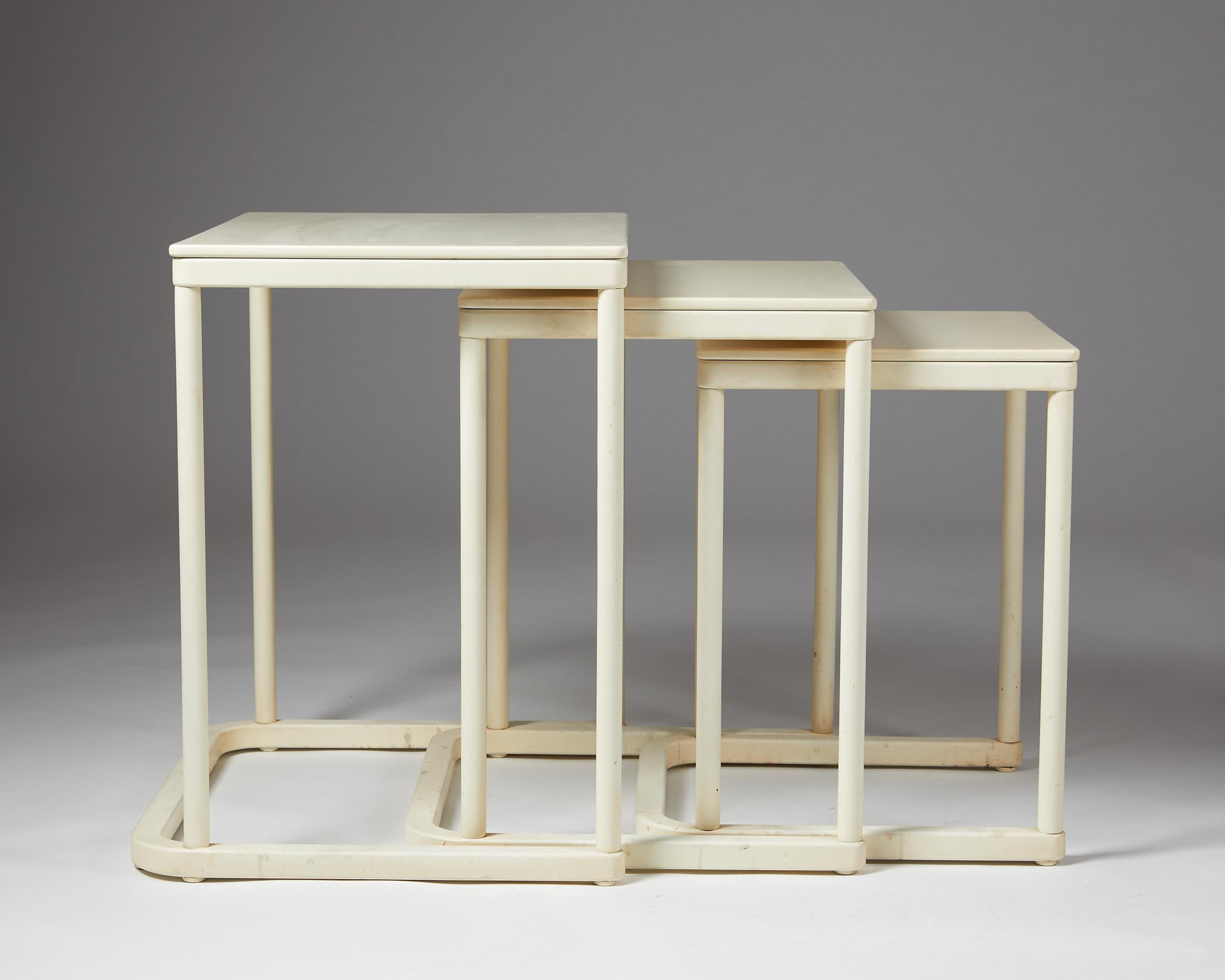 Wood Set of Three Nesting Tables, Anonymous for Thonet, Germany, 1960s