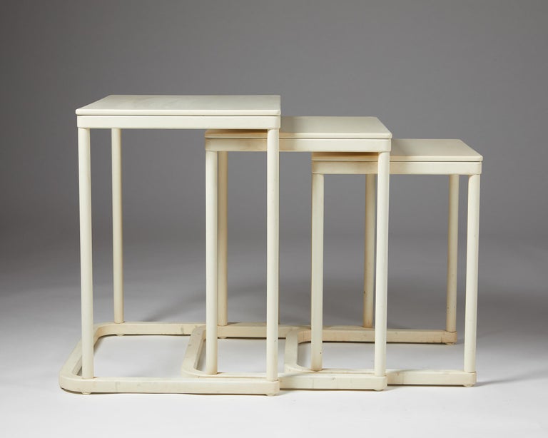 Wood Set of Three Nesting Tables, Anonymous for Thonet, Germany, 1960s For Sale