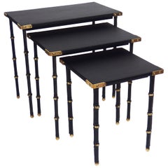 Set of Three Nesting Tables by Jacques Adnet