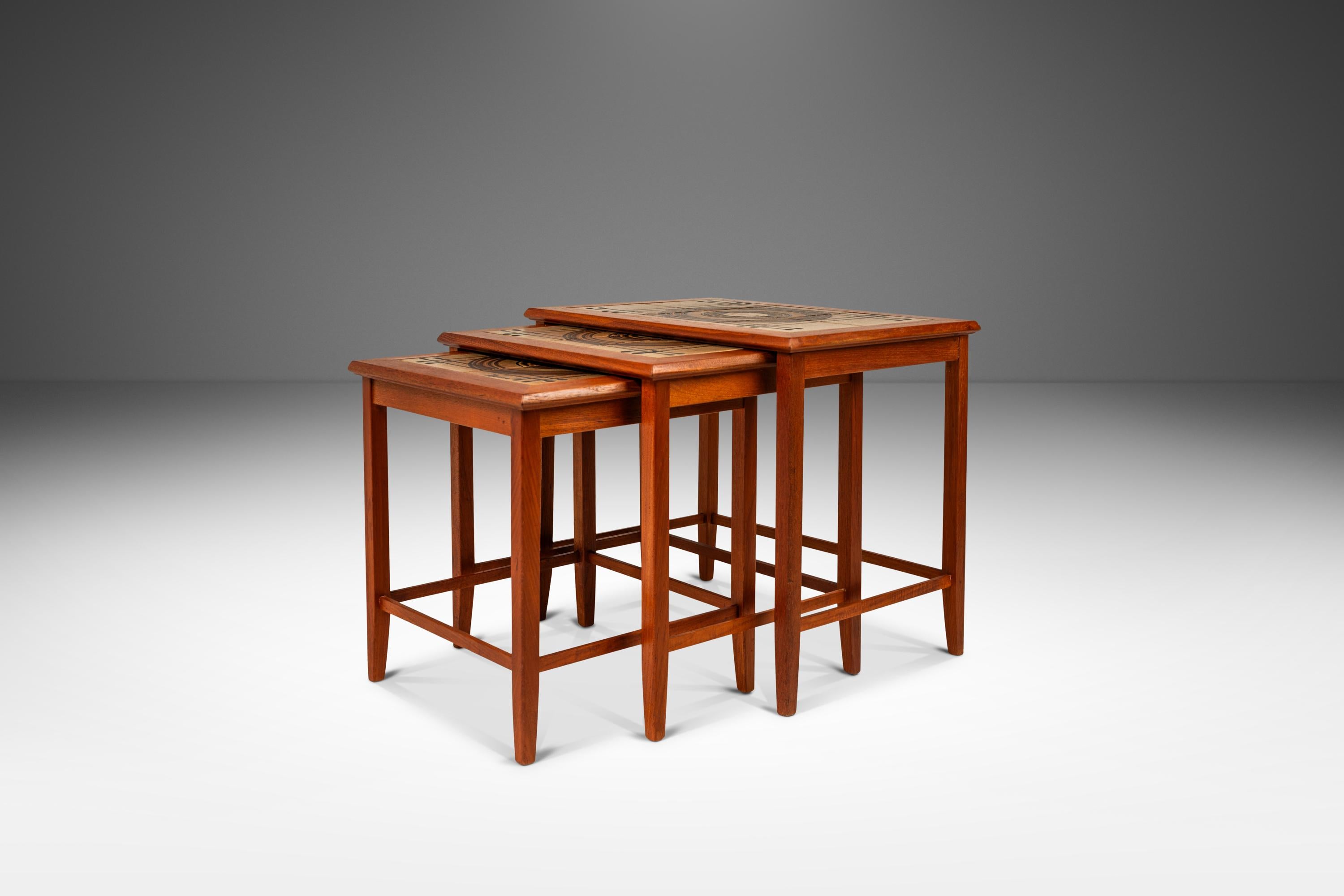 Mid-Century Modern Set of Three Nesting Tables by Poul H. Poulsen for Gangsø Møbler, Denmark, 1970s