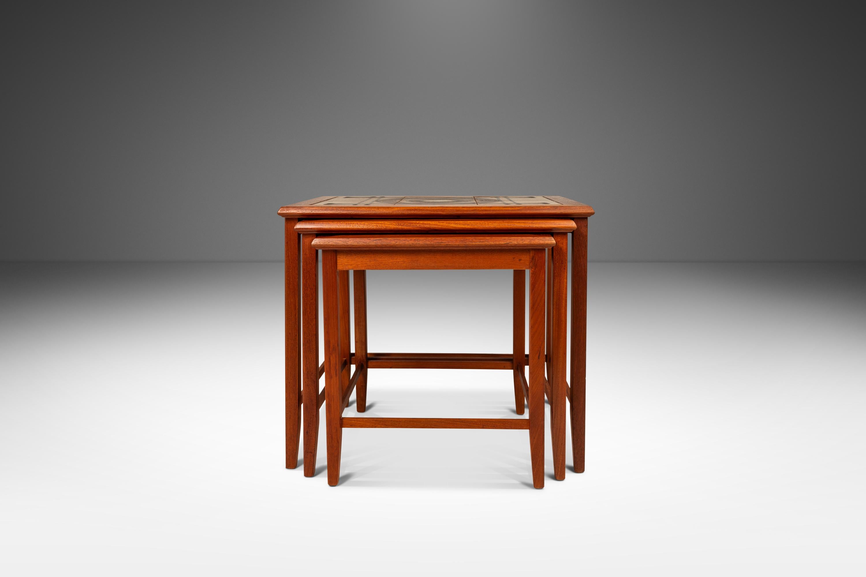 Danish Set of Three Nesting Tables by Poul H. Poulsen for Gangsø Møbler, Denmark, 1970s