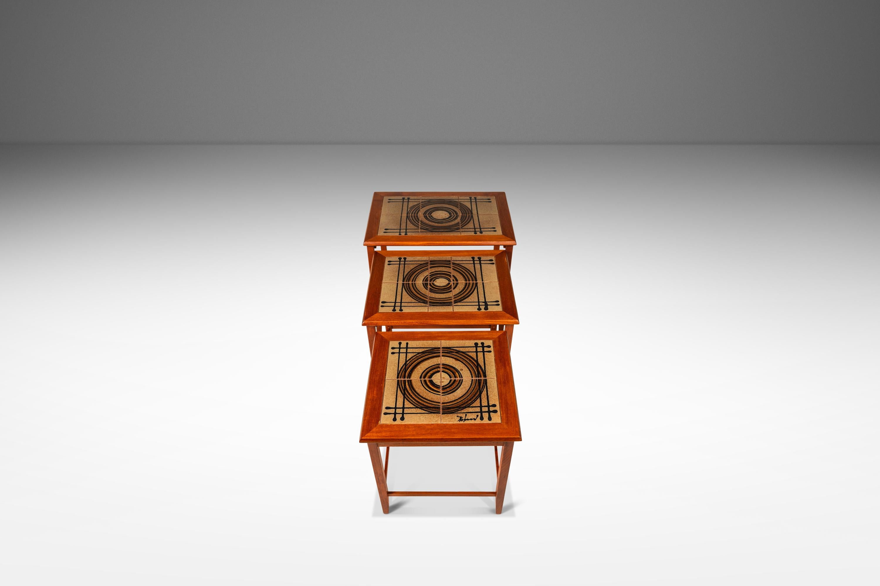 Set of Three Nesting Tables by Poul H. Poulsen for Gangsø Møbler, Denmark, 1970s In Good Condition In Deland, FL